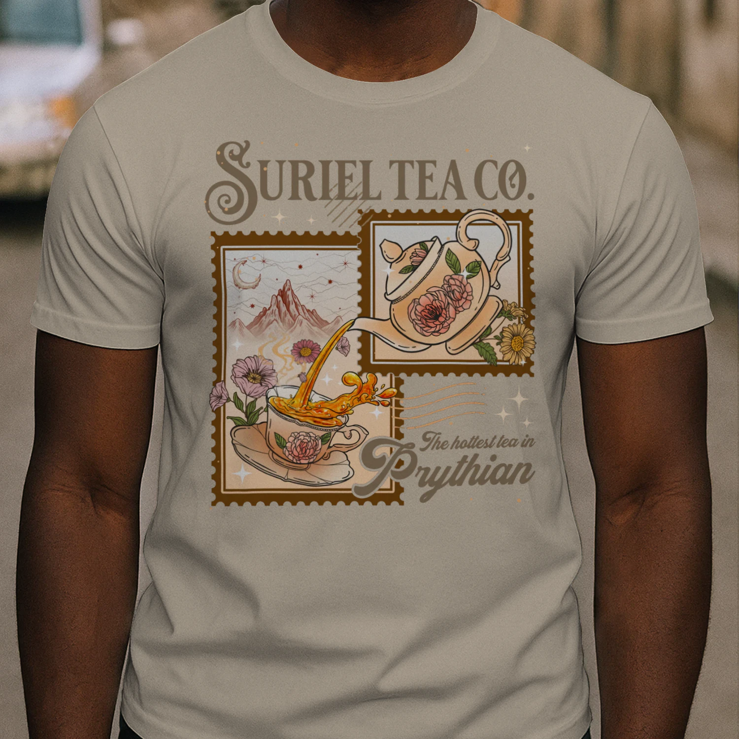 Suriel Tea Co Heavy Cotton Light Colors T-shirt 1 Side, Acotar Series Gildan Tee, Fantasy Romance Book Shirt, Book Lover Gifts