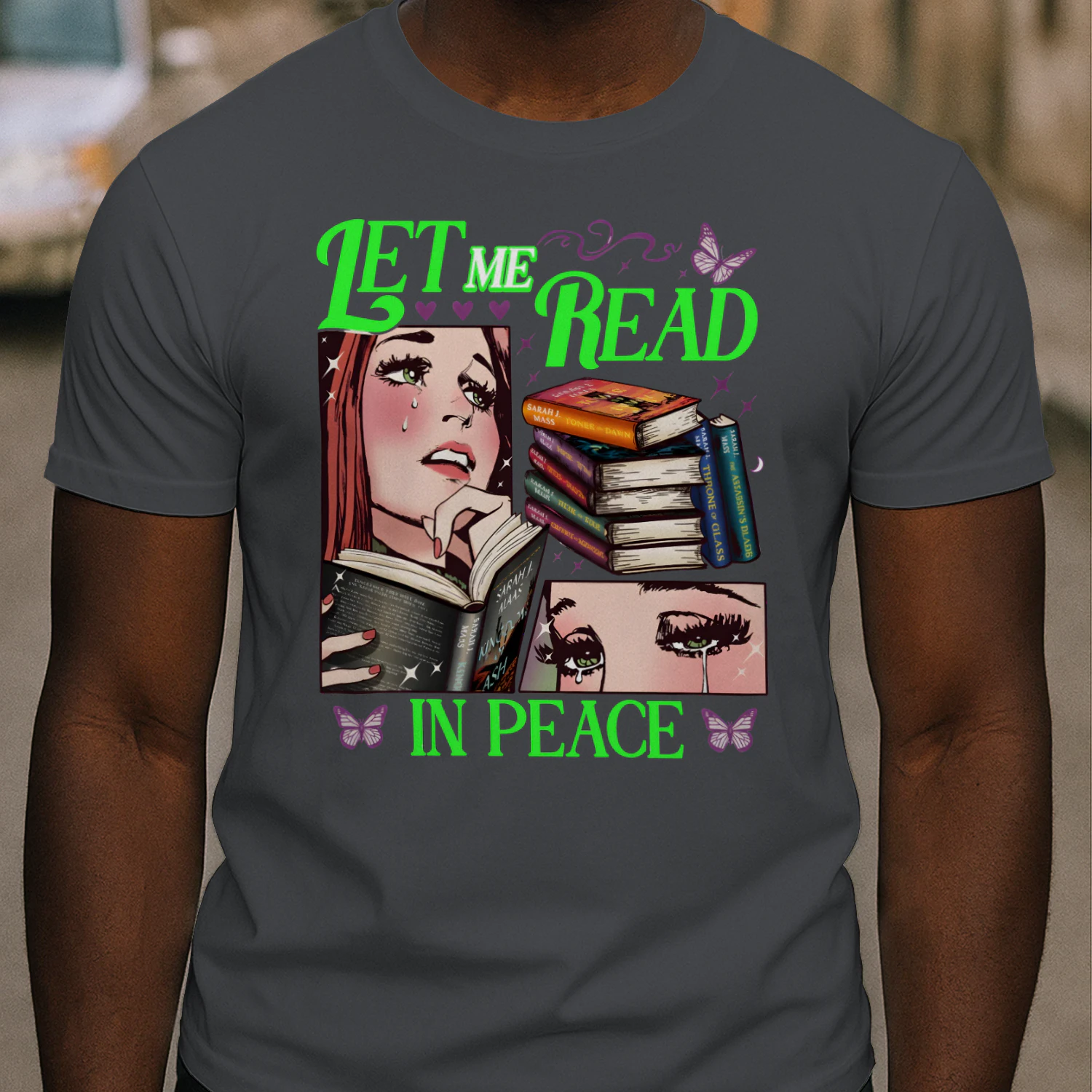Let Me Read In Piece Heavy Cotton Dark Colors T-shirt 1 Side, Book Club Gildan Tee, Readers Club Shirt, Book Lover Gifts