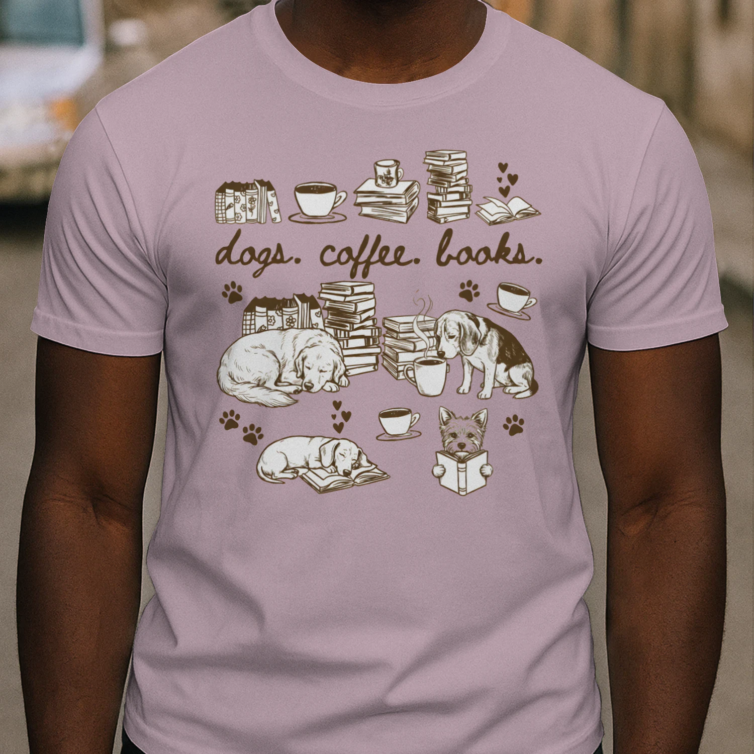 Dogs, Coffee and Book Club Heavy Cotton Light Colors T-shirt 1 Side, Book Club Gildan Tee, Readers Club Shirt, Book Lover Gifts