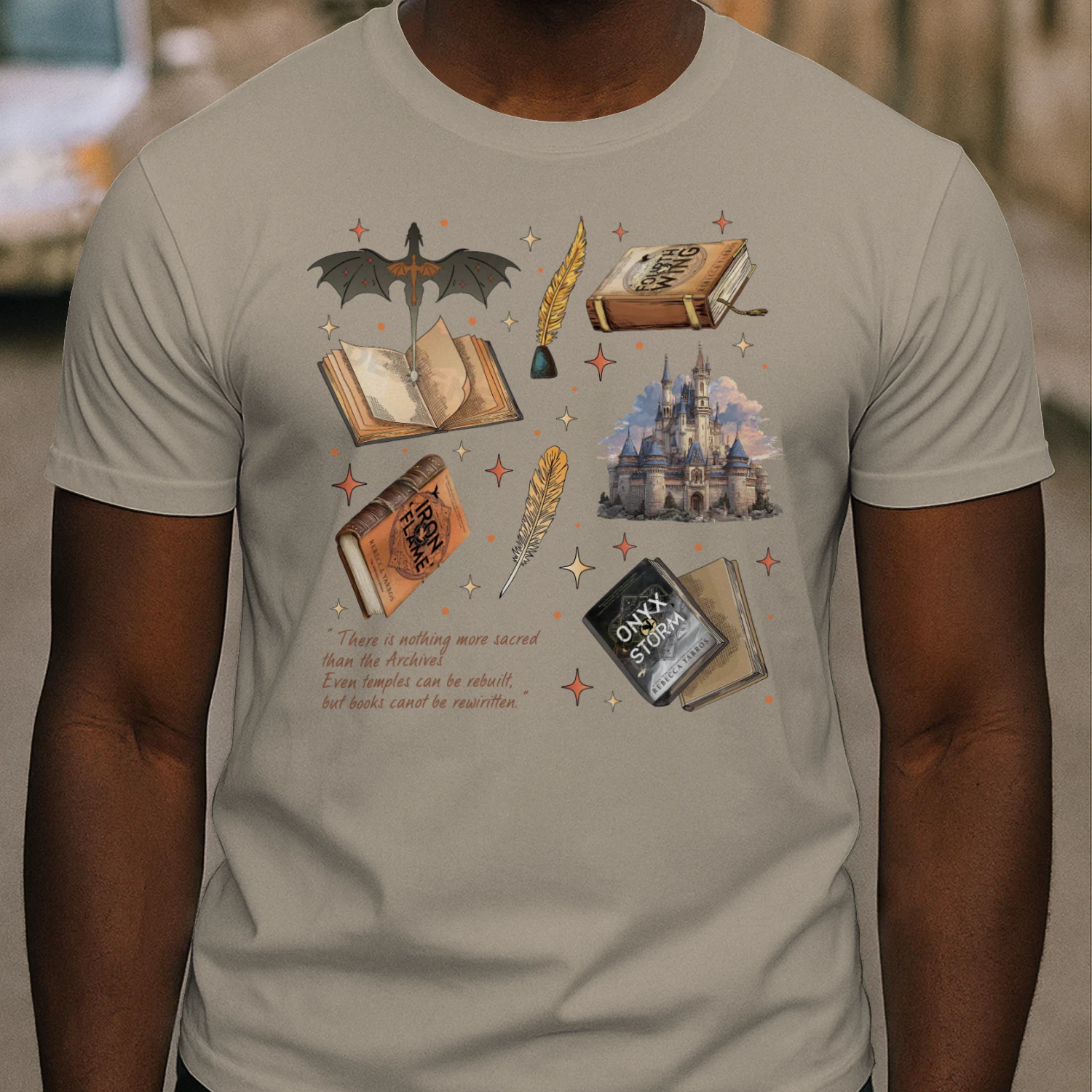 Fourth Wing Heavy Cotton Light Colors T-shirt 1 Side, The Empyrean Series Gildan Tee, Fantasy Romance Book Shirt, Book Gifts
