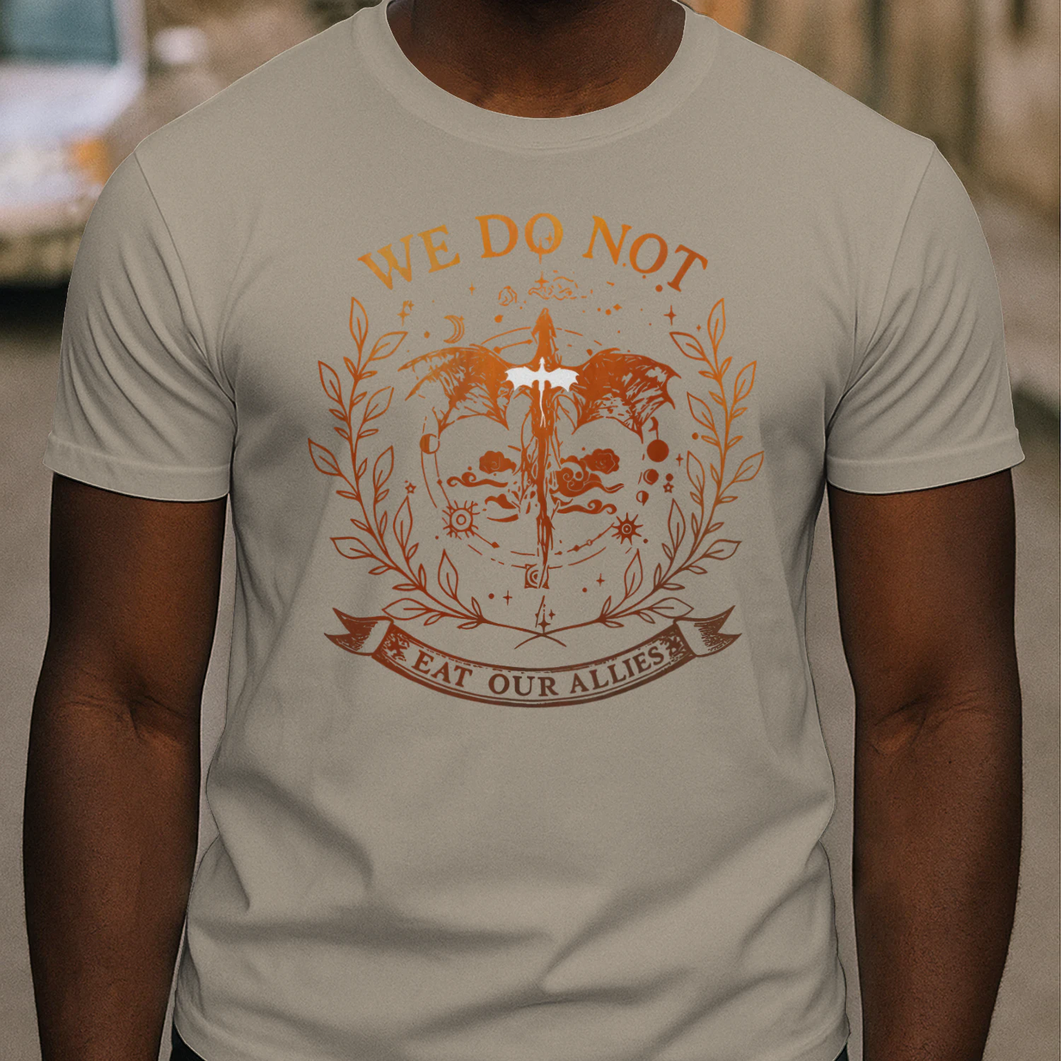 We Do Not Eat Our Allies Heavy Cotton Light Colors T-shirt 1 Side, Fourth Wing Gildan Tee, Fantasy Romance Book Shirt, Book Gifts