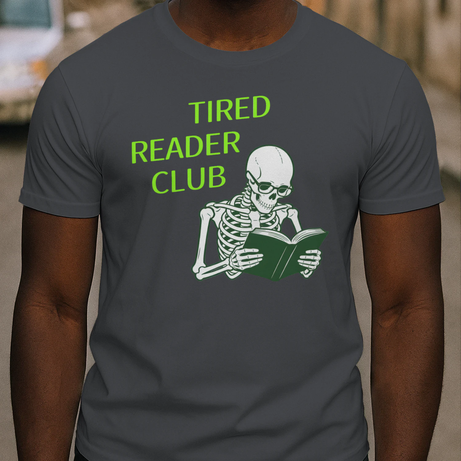 Tired Reader Club Heavy Cotton Dark Colors T-shirt 1 Side, Book Club Gildan Tee, Readers Club Shirt, Book Lover Gifts