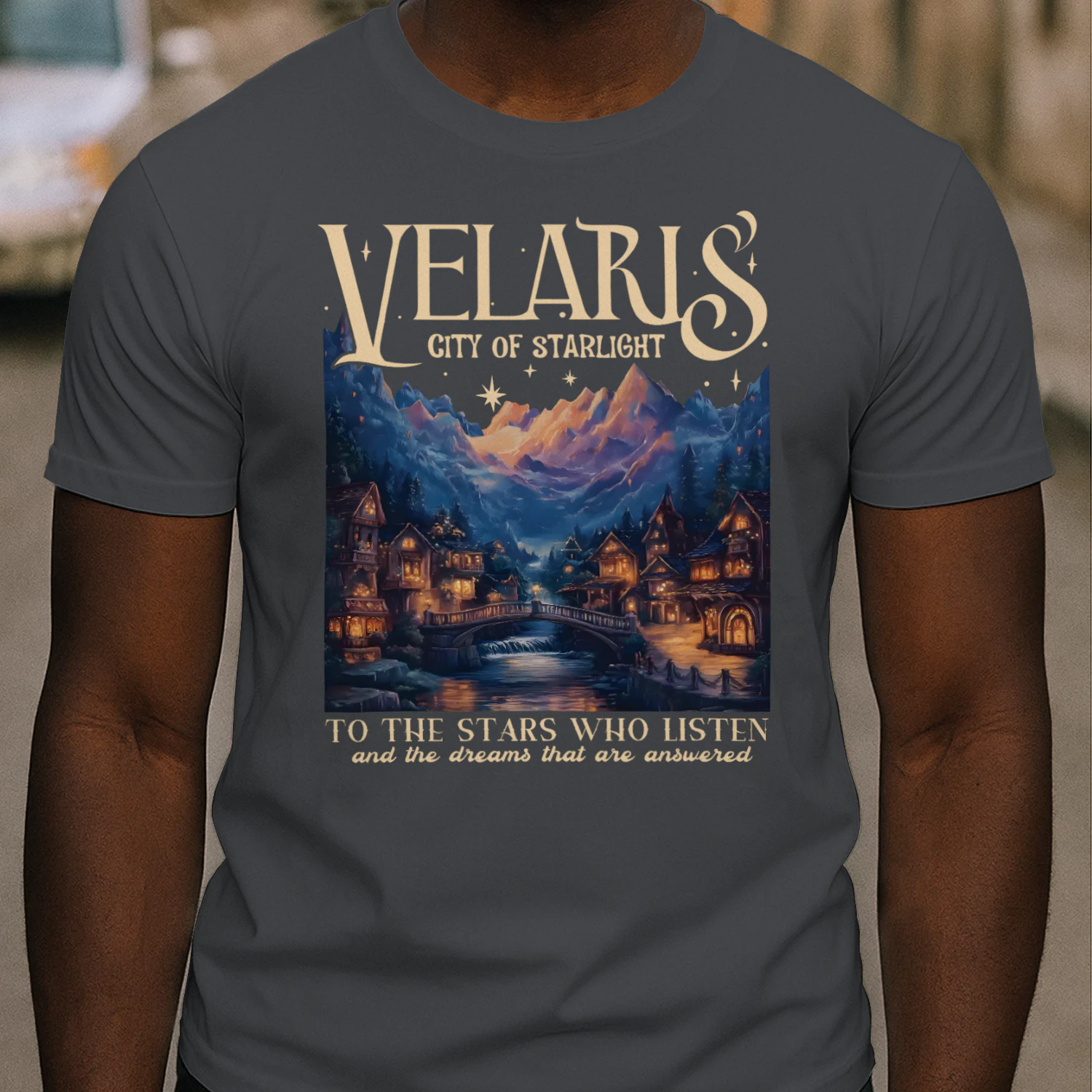 Velaris City Of Starlight Heavy Cotton Dark Colors T-shirt 1 Side, Acotar Series Gildan Tee, Fantasy Romance Book Shirt, Book Lover Gifts