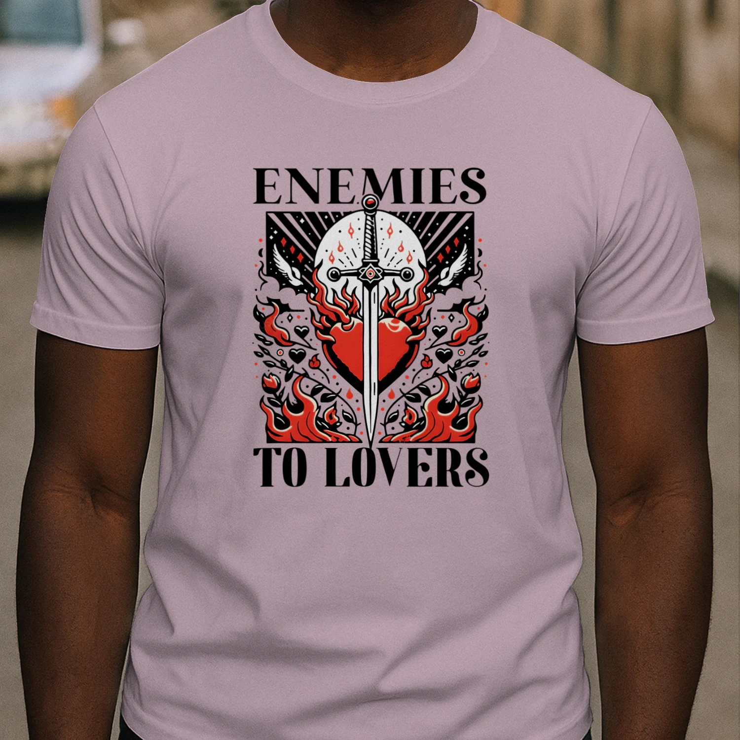 Enemies To Lovers Heavy Cotton Light Colors T-shirt 1 Side, Book Club Gildan Tee, Readers Club Shirt, Book Lover Gifts
