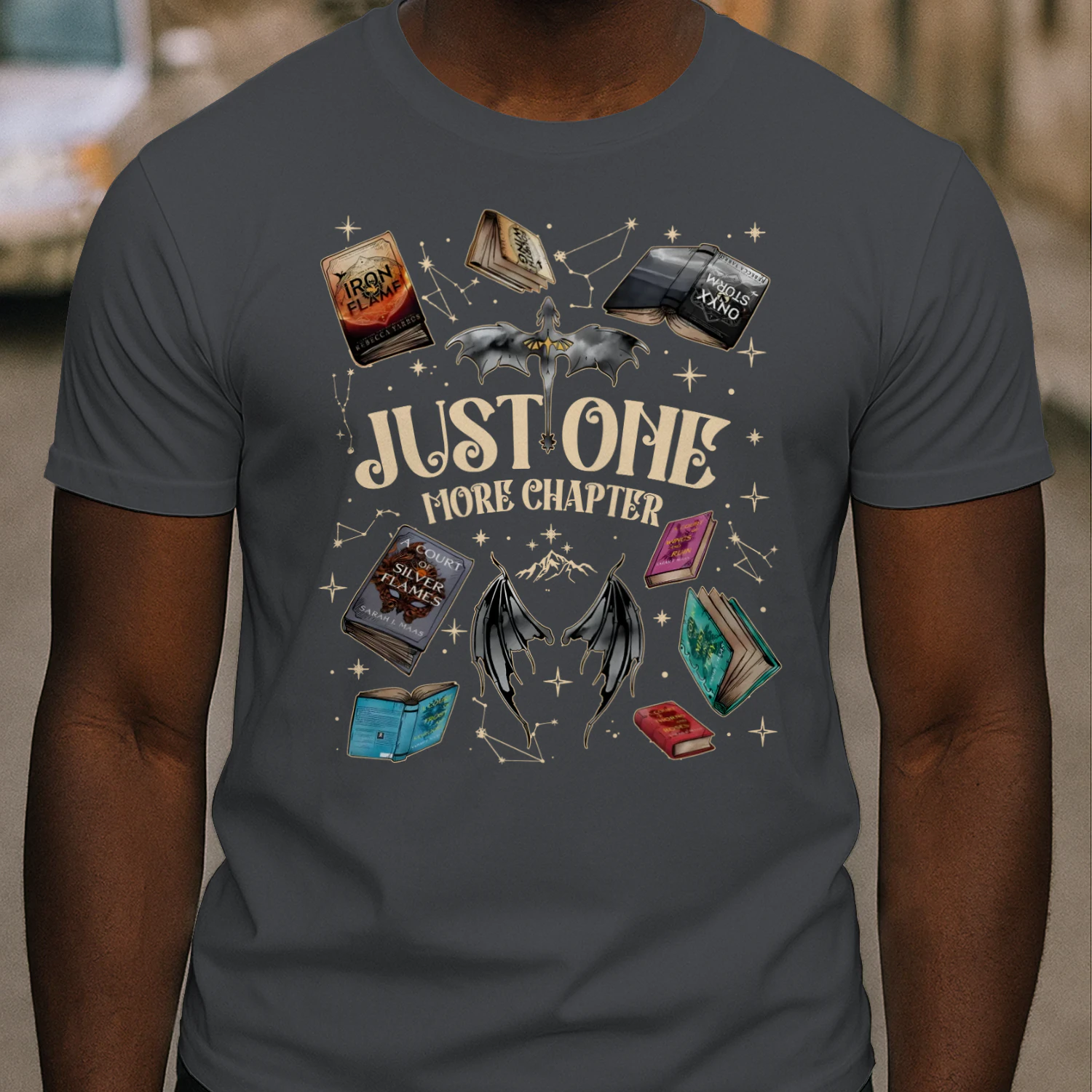 Just One More Chapter Heavy Cotton Dark Colors T-shirt 1 Side, Acotar Gildan Tee, Romantasy Shirt, Book Lover Gifts
