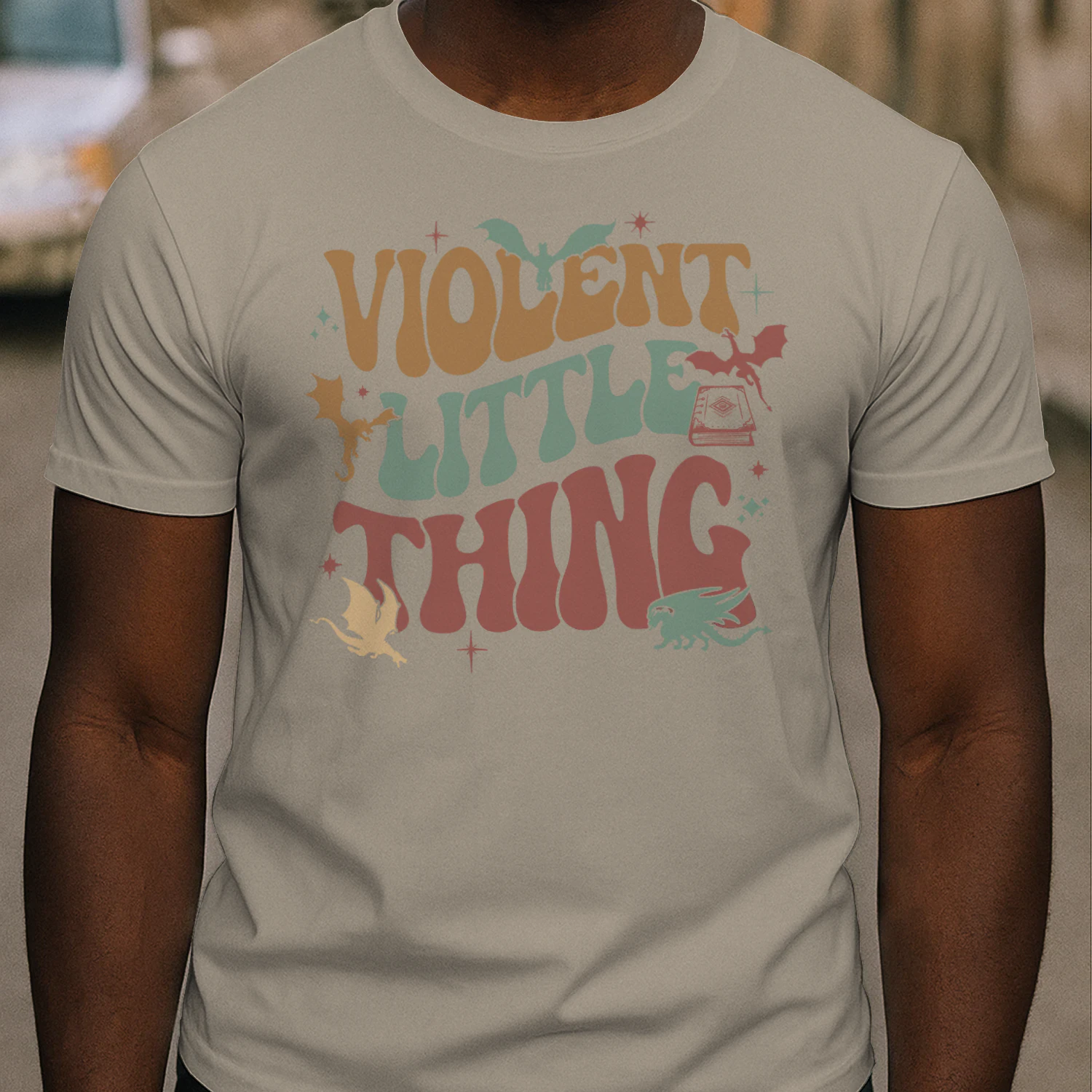 Violent Little Thing Heavy Cotton Light Colors T-shirt 1 Side, Fourth Wing Gildan Tee, Romantasy Book Shirt, Book Gifts