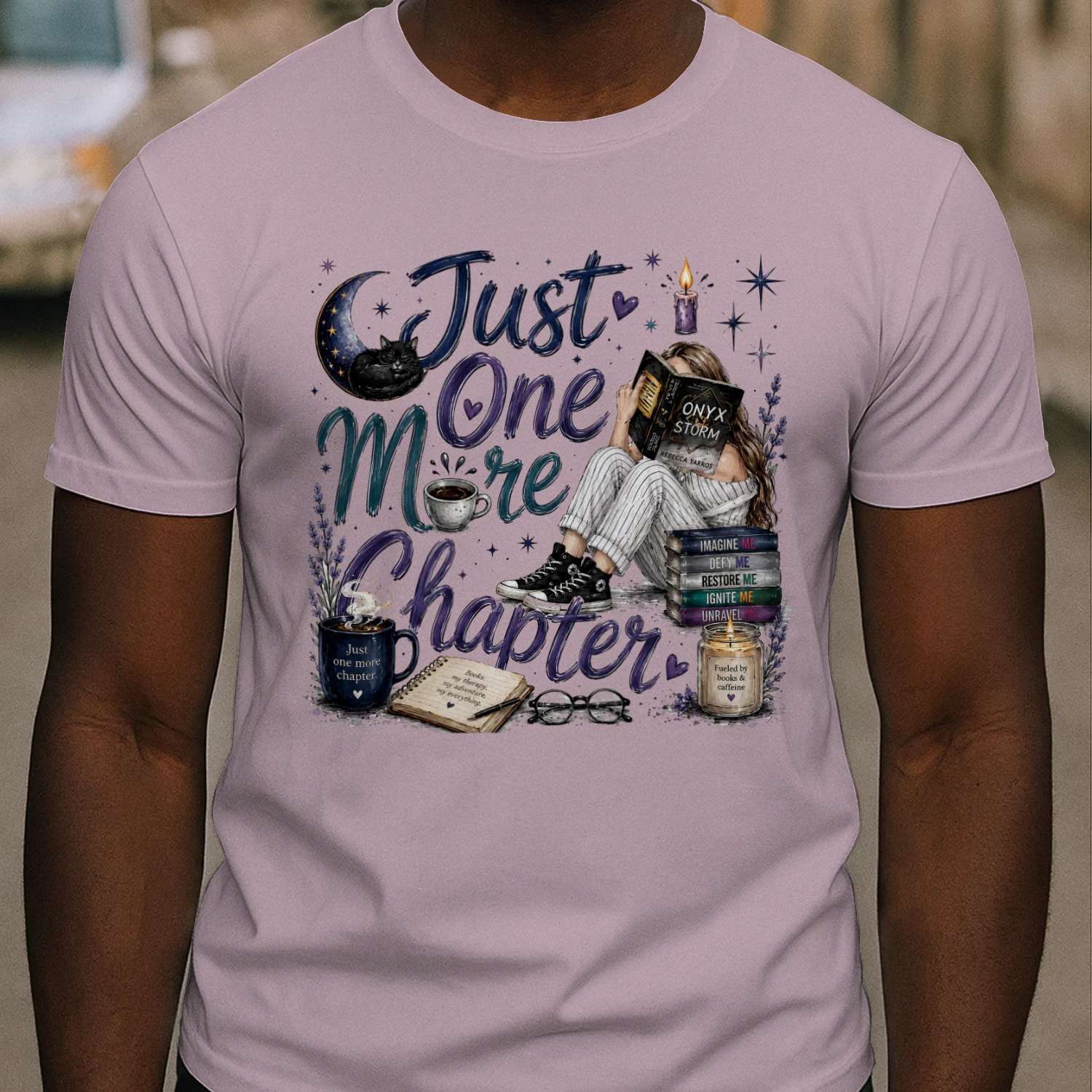 Just One More Chapter Heavy Cotton Light Colors T-shirt 1 Side, Fourth Wing Gildan Tee, Romantasy Shirt, Book Lover Gifts