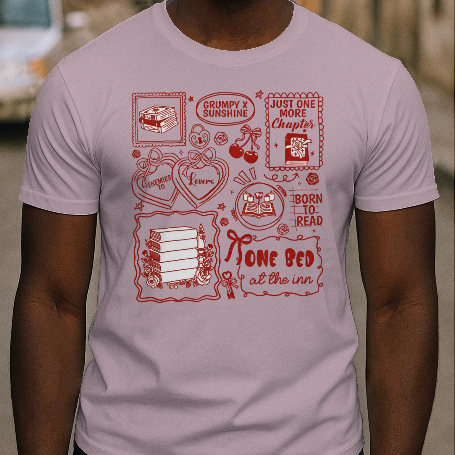 Enemies To Lovers Heavy Cotton Light Colors T-shirt 1 Side, Book Lover Quotes Gildan Tee, Readers Club Shirt, Book Lover Gifts