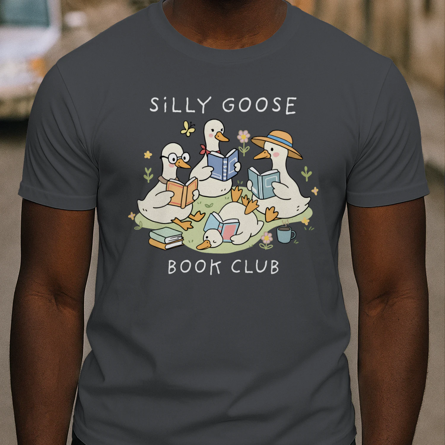 Silly Goose Readers Heavy Cotton Dark Colors T-shirt 1 Side, Funny Book Club Gildan Tee, Readers Club Shirt, Book Lover Gifts