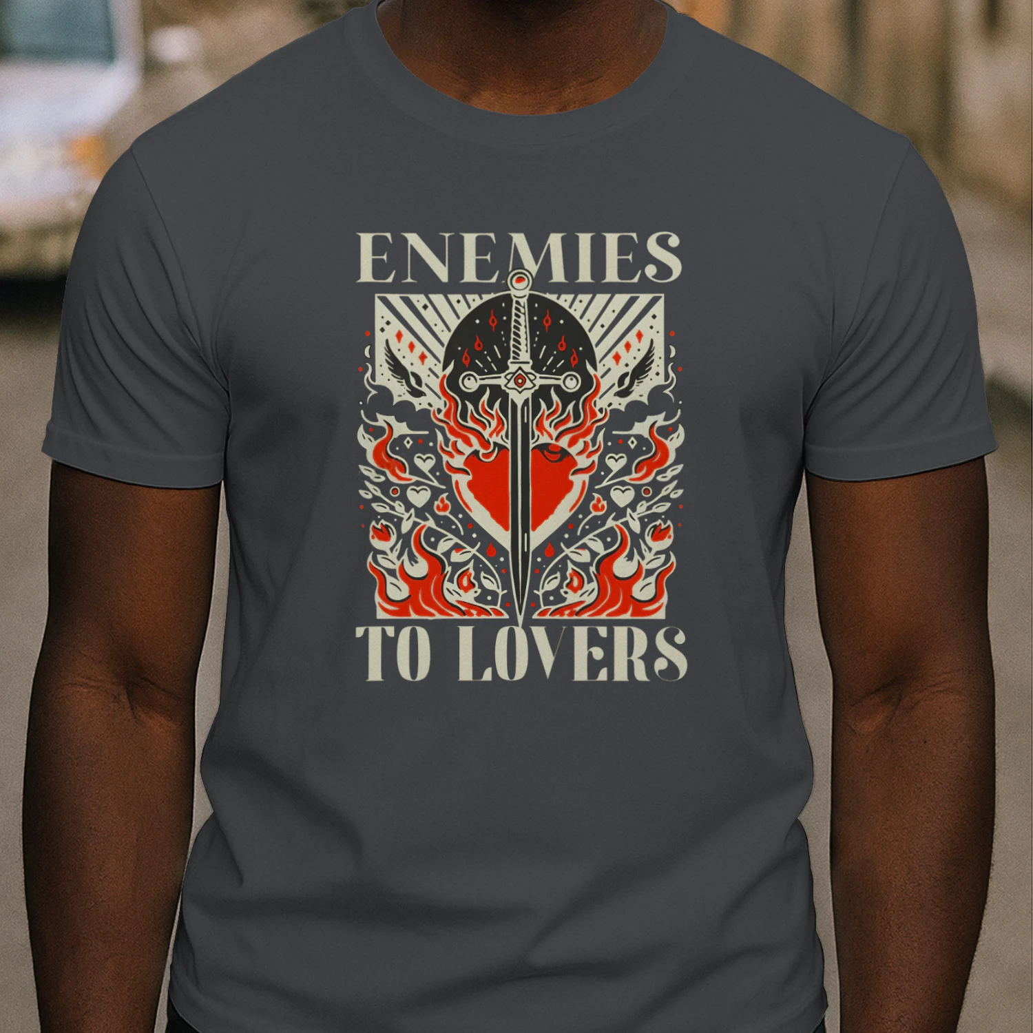 Enemies To Lovers Heavy Cotton Dark Colors T-shirt 1 Side, Book Club Gildan Tee, Readers Club Shirt, Book Lover Gifts