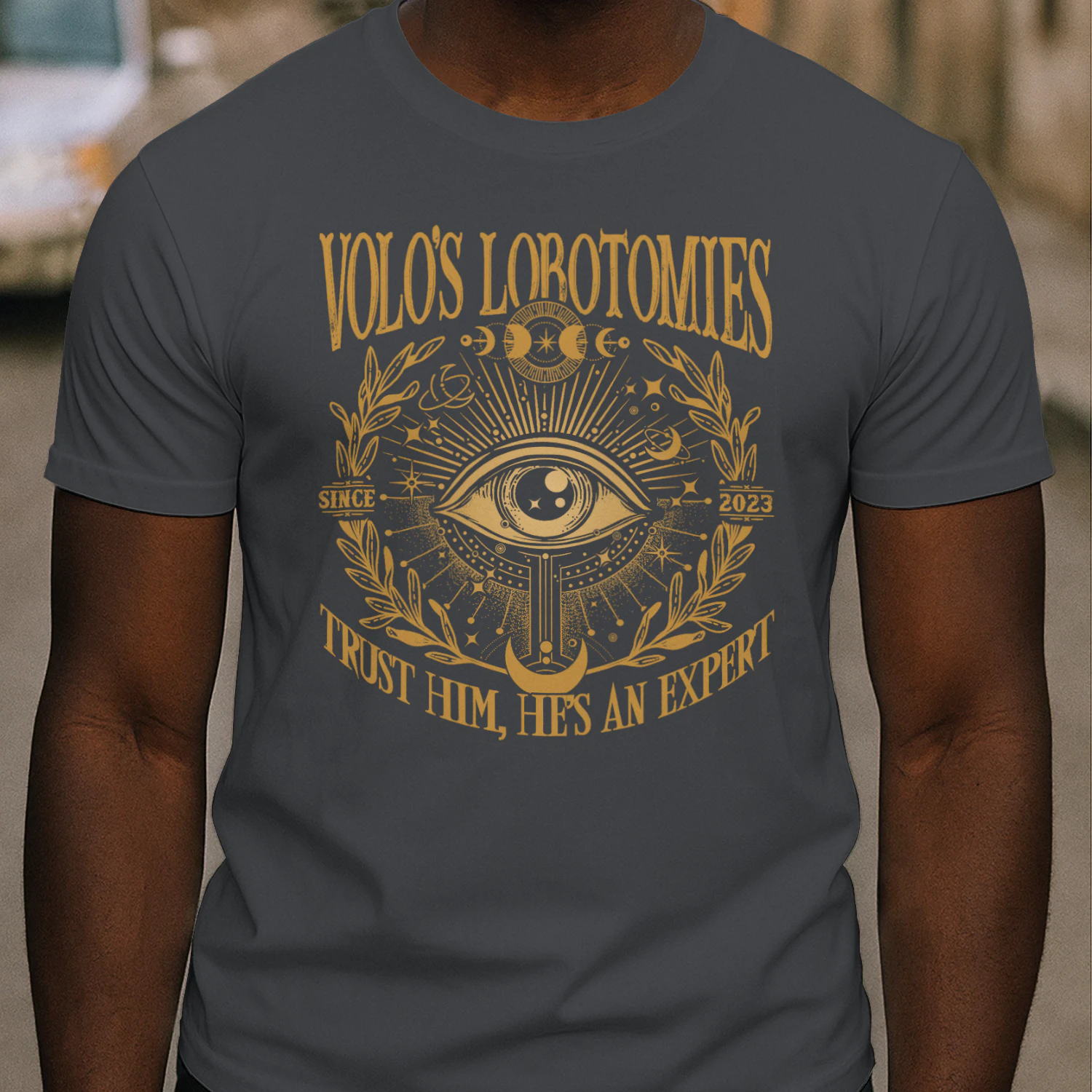 Volo’s Lobotomies Heavy Cotton Dark Colors T-shirt 1 Side, High Fantasy Gildan Tee, Tabletop RPG Lore Shirt, Book Lover Gifts