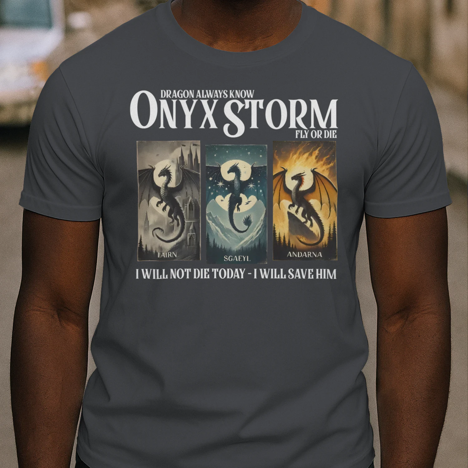 Onyx Storm Heavy Cotton Dark Colors T-shirt 1 Side, The Empyrean Series Gildan Tee, Fantasy Romance Book Shirt, Book Lover Gifts