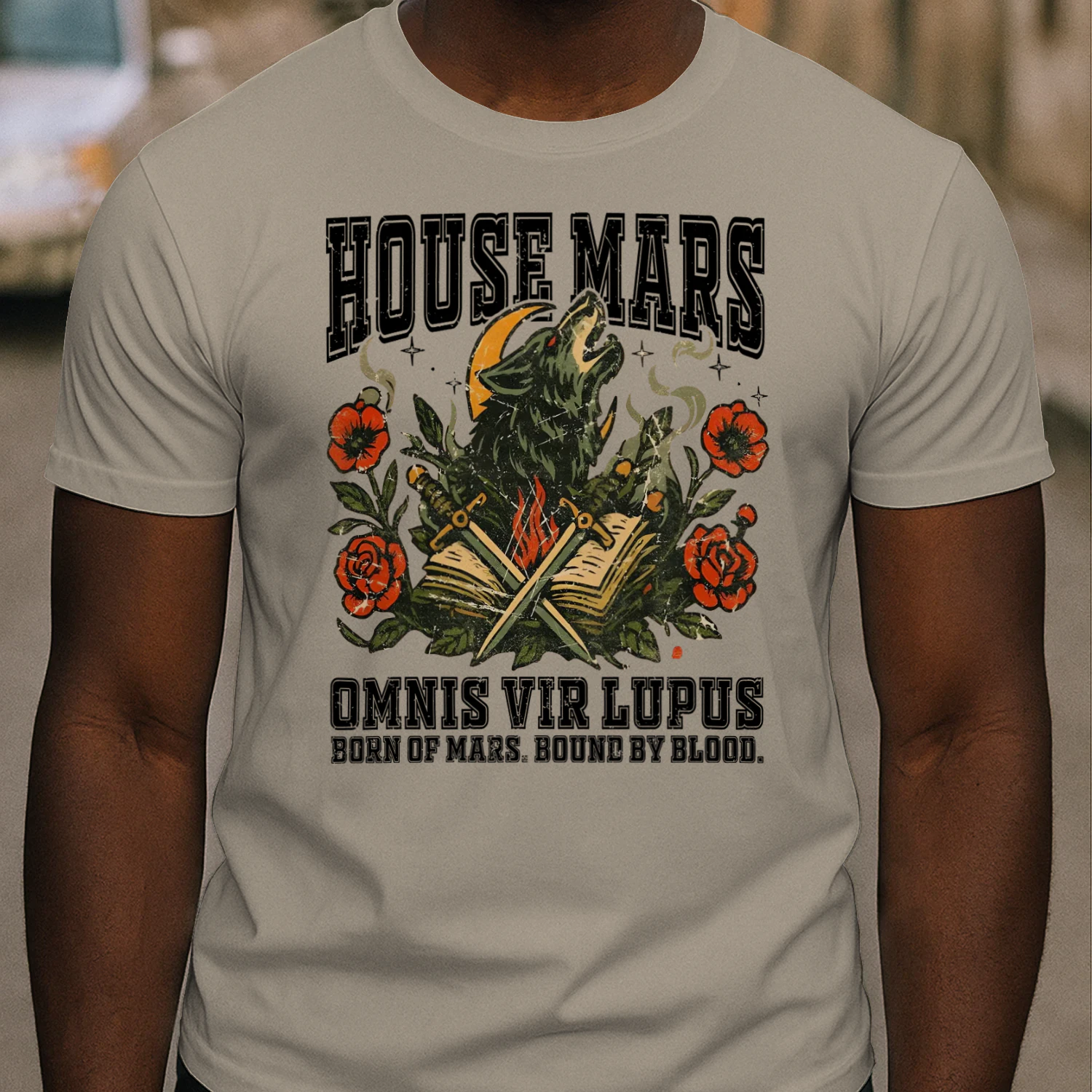 House Mars Heavy Cotton Light Colors T-shirt 1 Side, Red Rising Saga Gildan Tee, Science Fiction Book Shirt, Book Gifts
