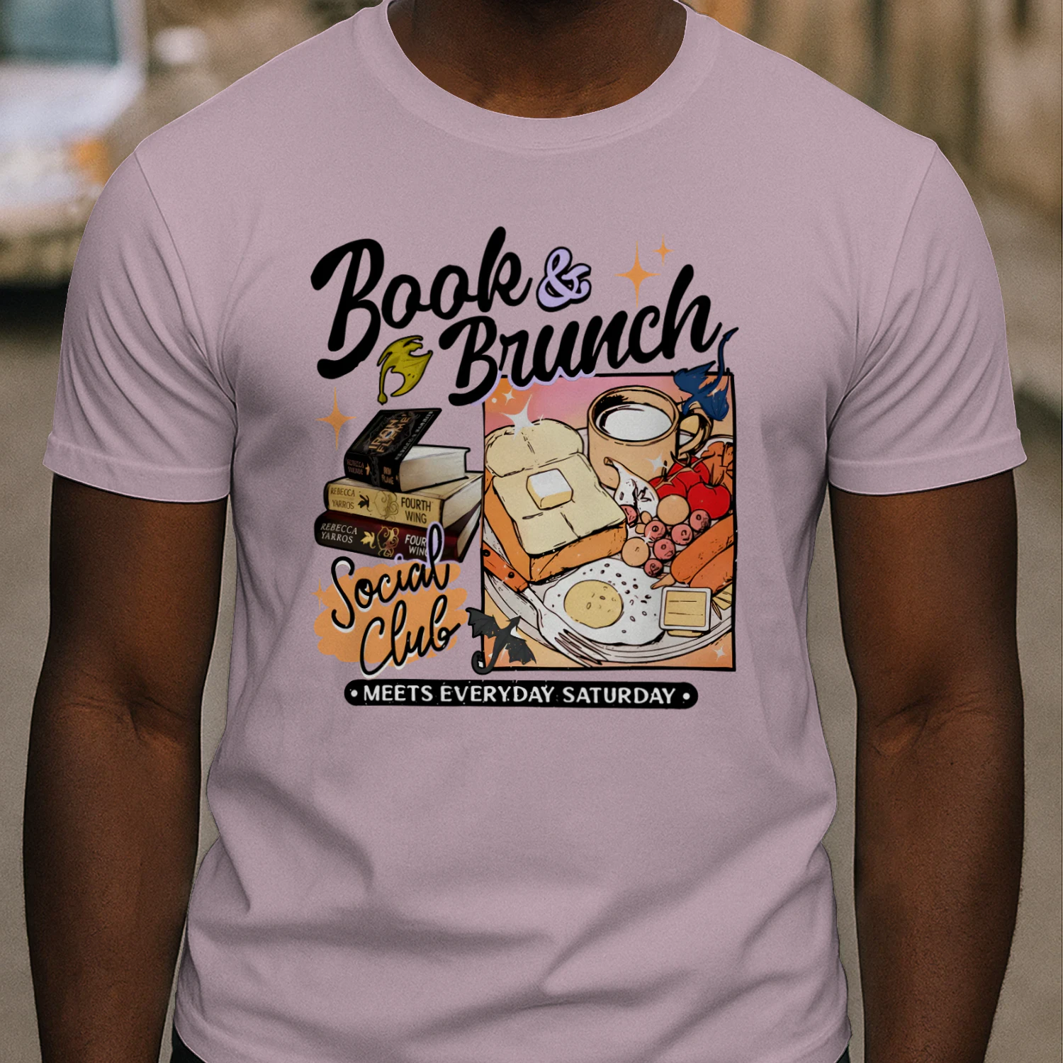 Book Brunch Heavy Cotton Light Colors T-shirt 1 Side, Social Club Gildan Tee, Readers Club Shirt, Book Lover Gifts