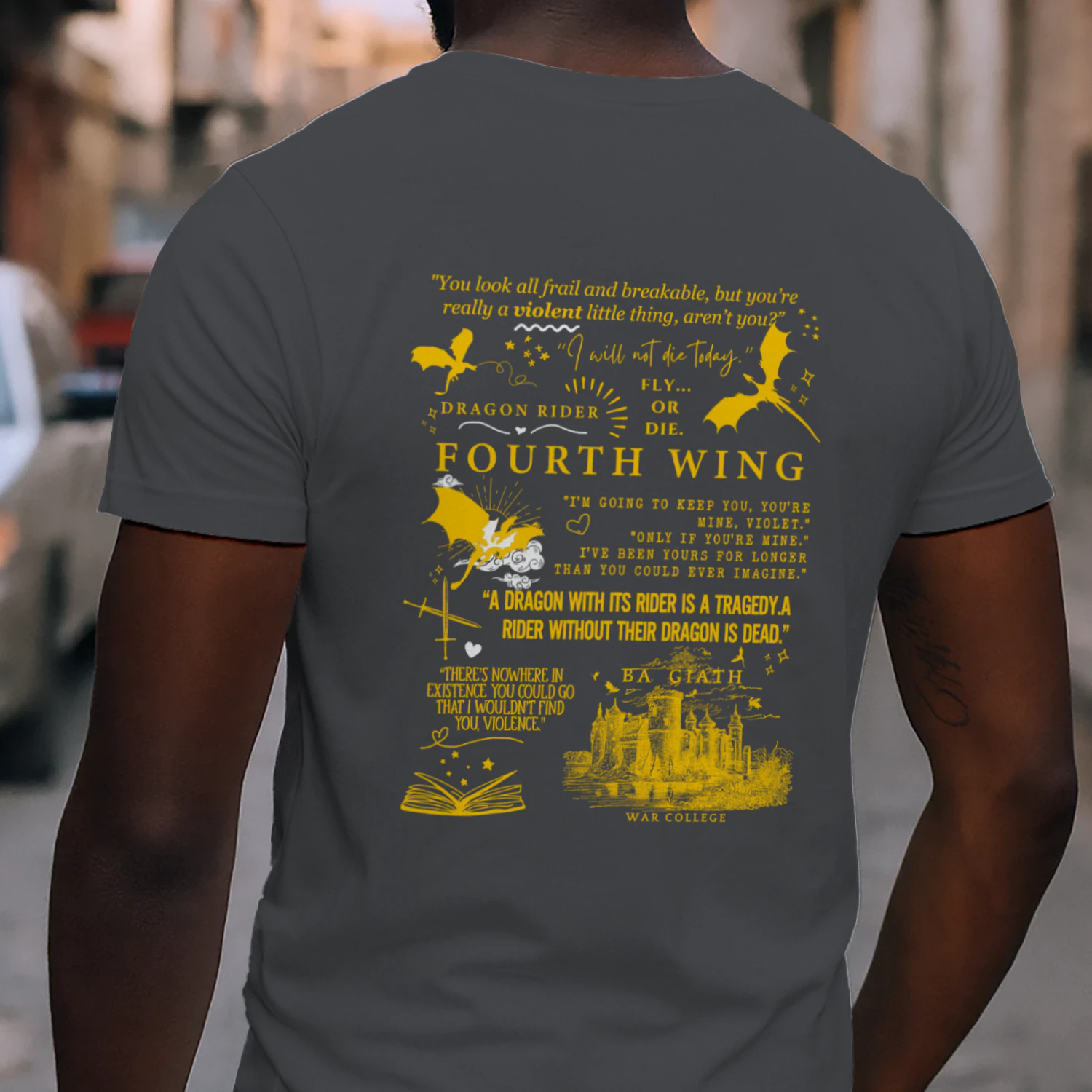 Basgiath War College Heavy Cotton Shirt 2 Side, Fourth Wing Series Tee, Romantasy Shirt, Book Lover Gifts