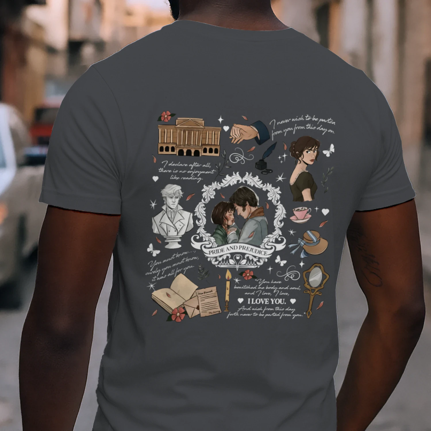 Pride & Prejudice Heavy Cotton T-Shirt 2 Side, Romance Tee, Classic Literature Shirt, Book Lover Gifts