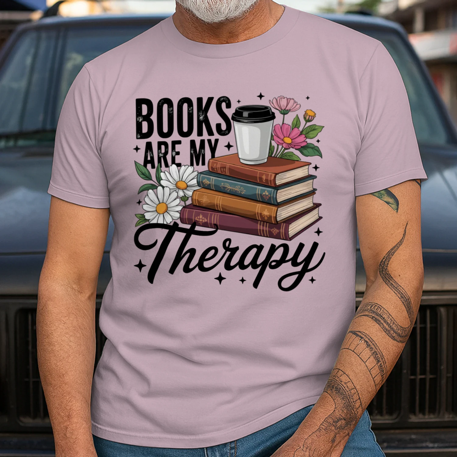 Book Are My Therapy V2 Heavy Cotton Light Colors T-shirt 1 Side, Book Club Gildan Tee, Readers Club Shirt, Book Lover Gifts