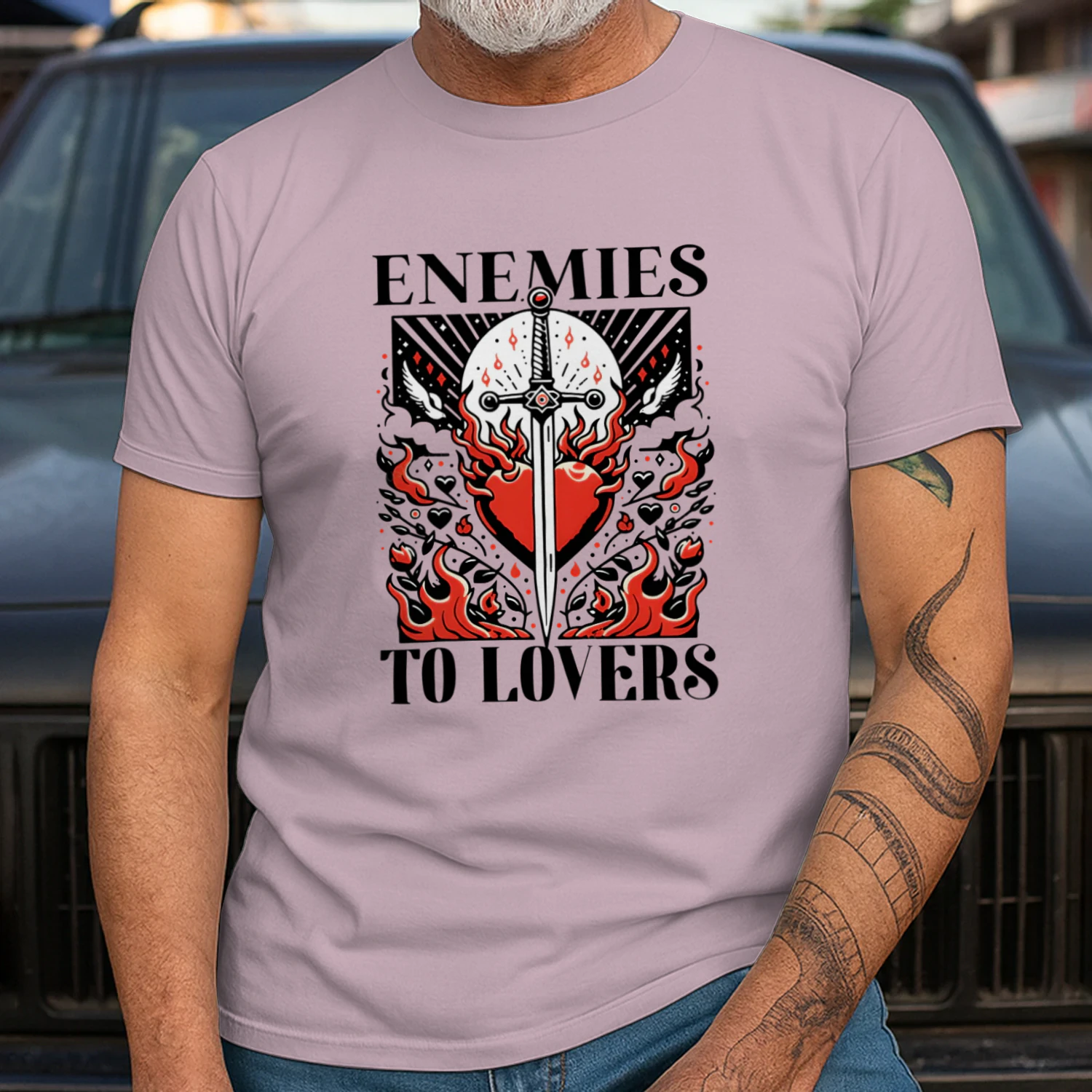 Enemies To Lovers Heavy Cotton Light Colors T-shirt 1 Side, Book Club Gildan Tee, Readers Club Shirt, Book Lover Gifts