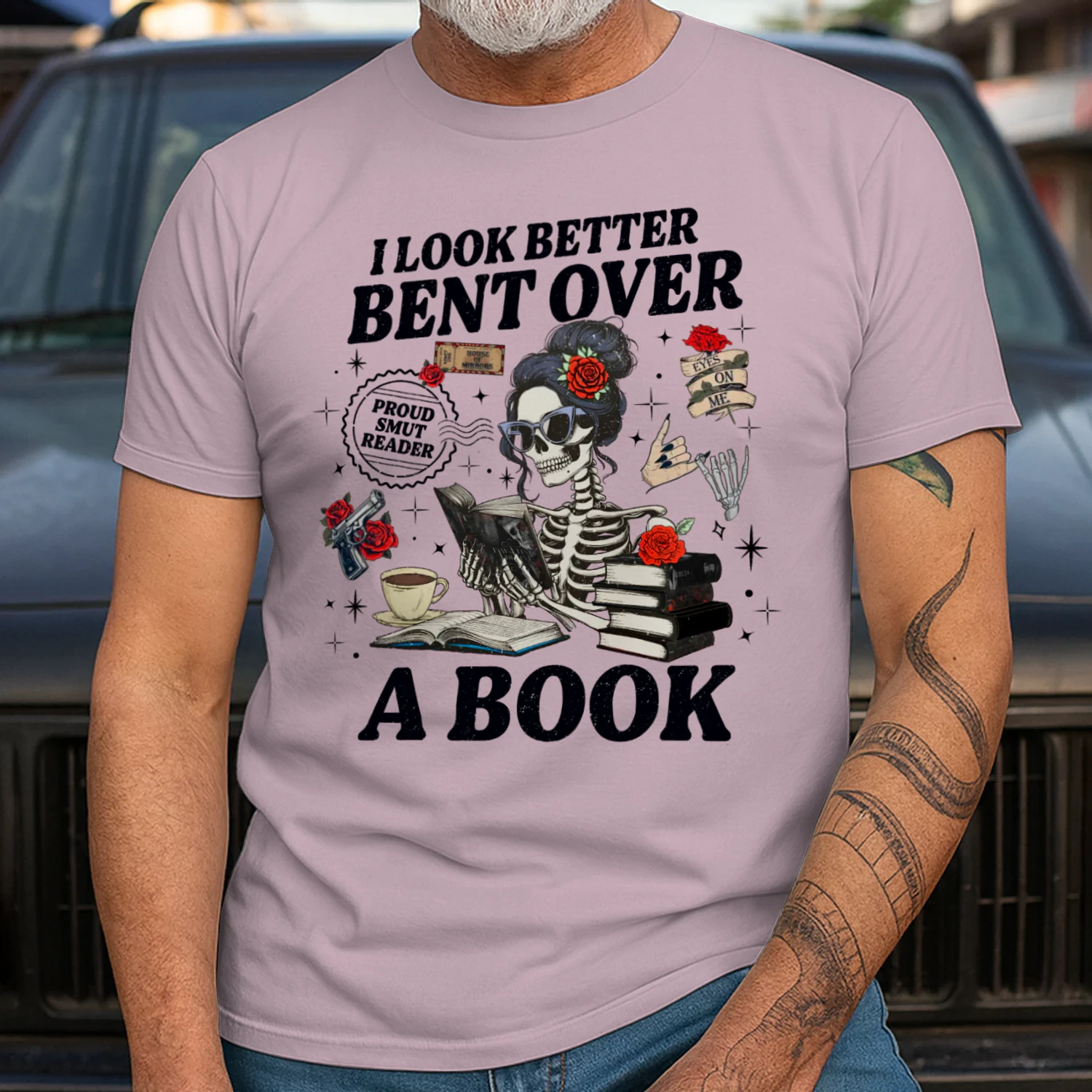 I Look Better Bent Over A Book Heavy Cotton Light Colors T-shirt 1 Side, Haunting Adeline Gildan Tee, Dark Romance Shirt, Book Lover Gifts