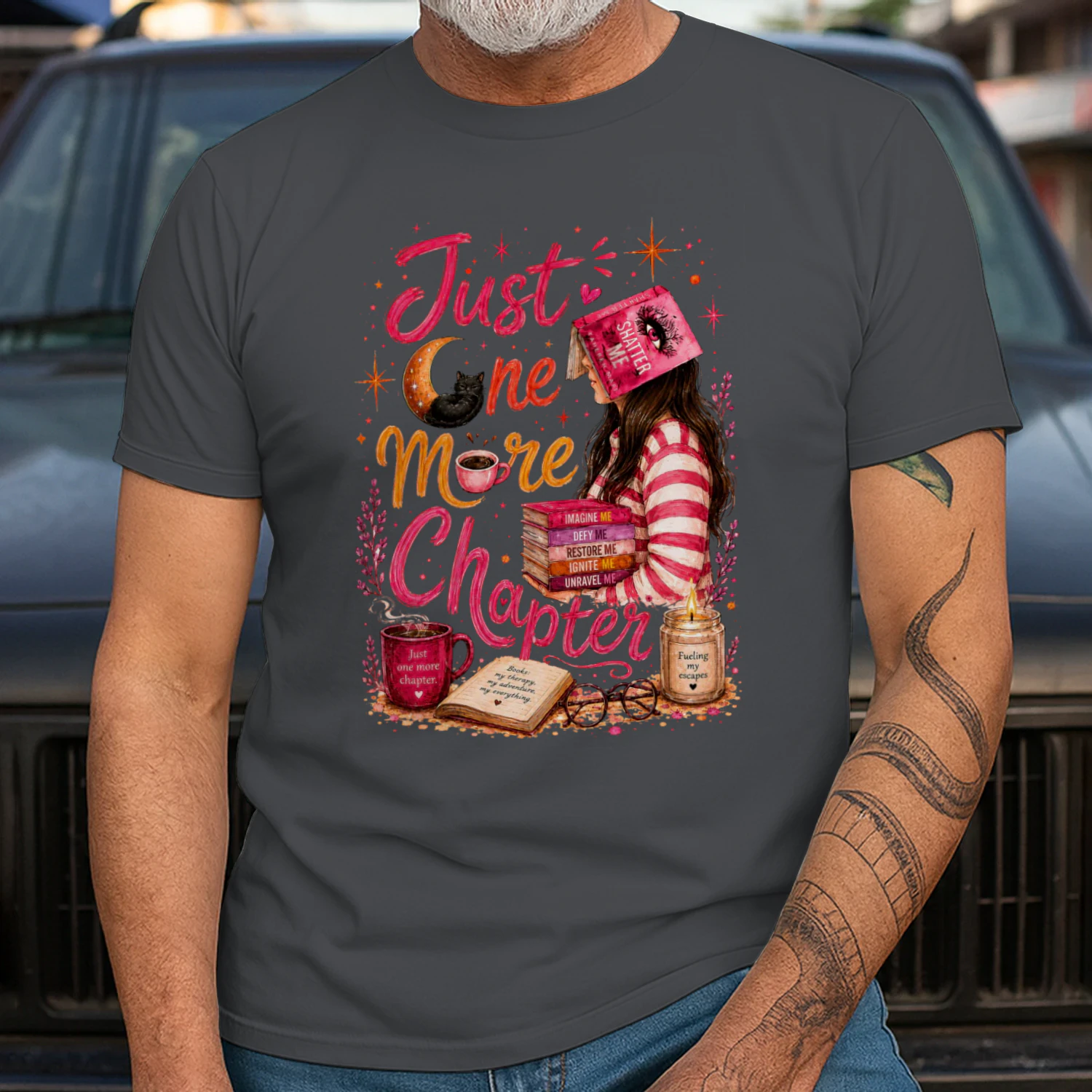 Just One More Chapter Heavy Cotton Dark Colors T-shirt 1 Side, Shatter Me Gildan Tee, Romantasy Shirt, Book Lover Gifts