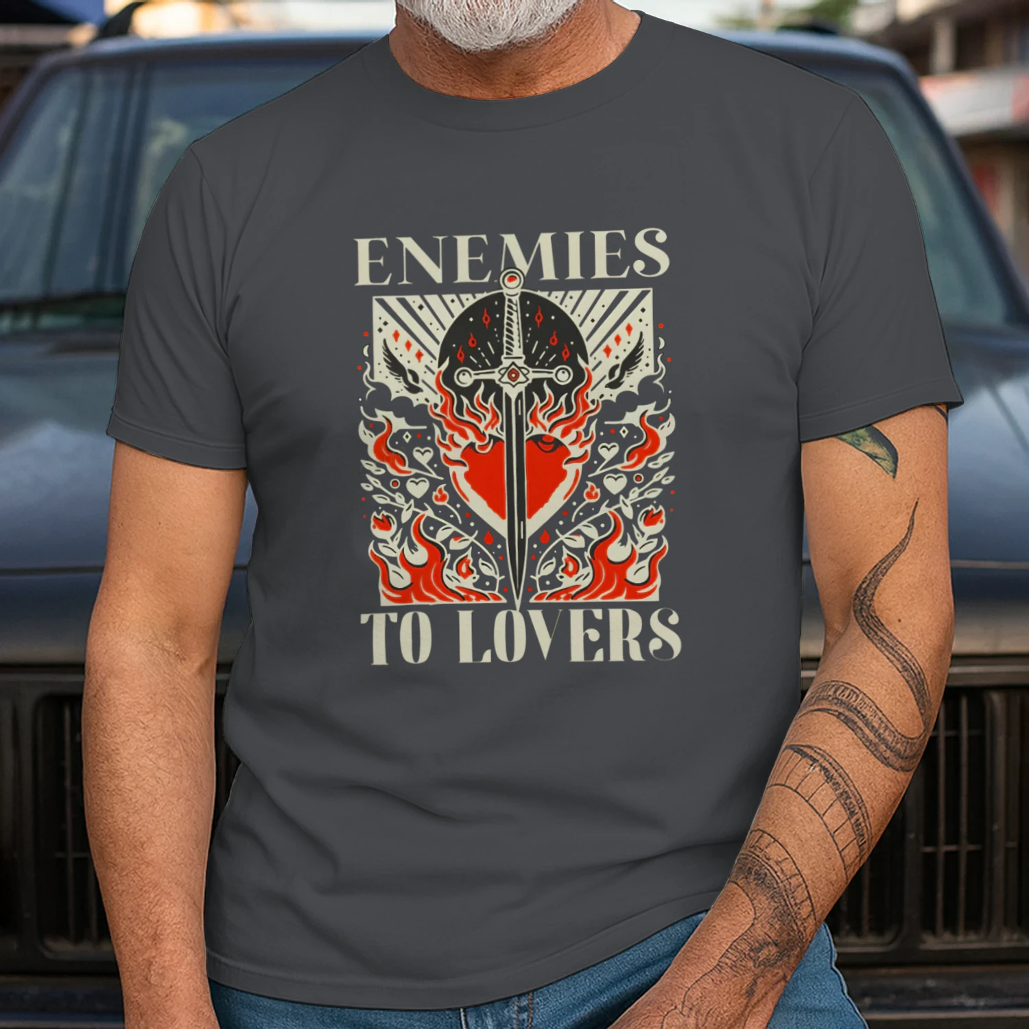 Enemies To Lovers Heavy Cotton Dark Colors T-shirt 1 Side, Book Club Gildan Tee, Readers Club Shirt, Book Lover Gifts