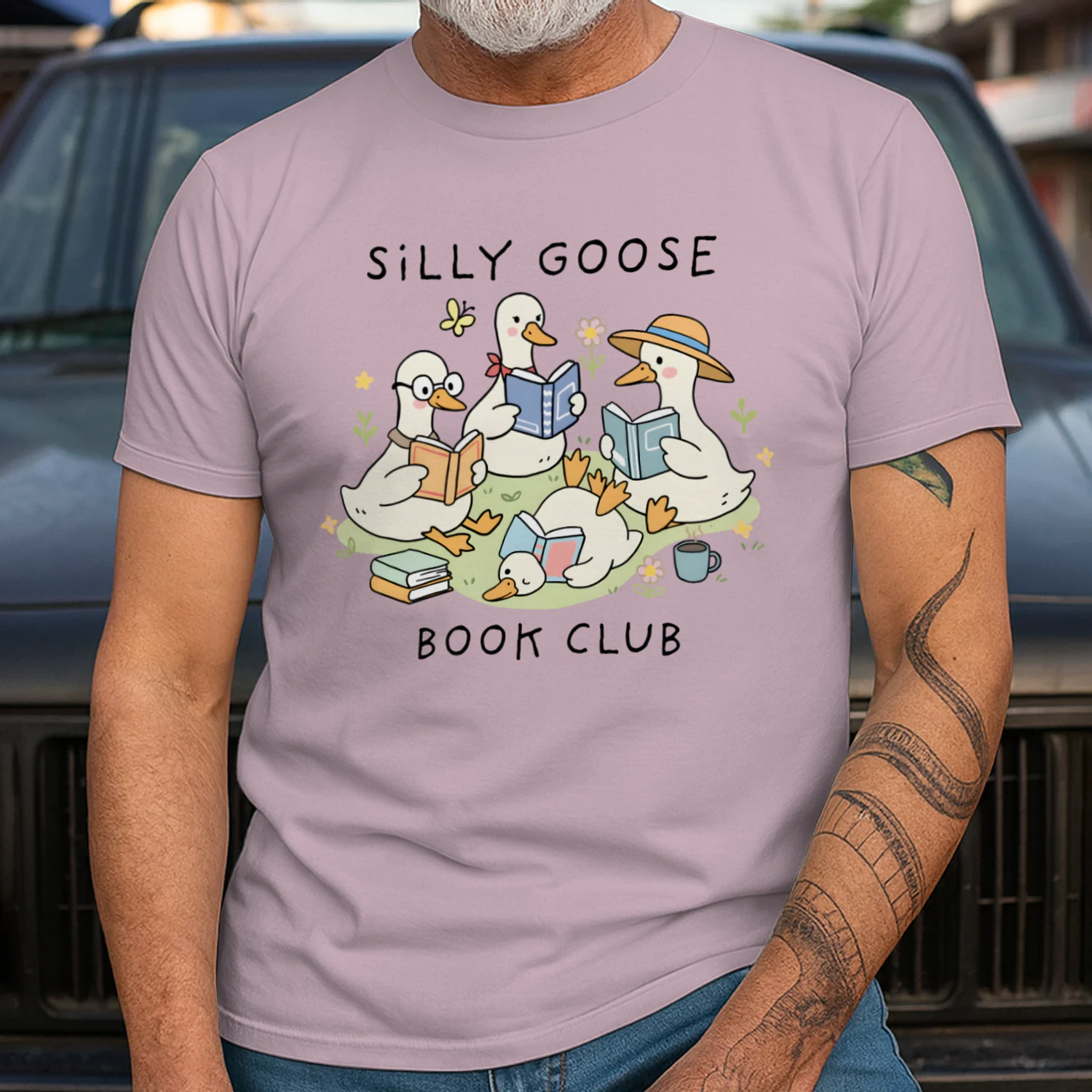 Silly Goose Readers Heavy Cotton Light Colors T-shirt 1 Side, Funny Book Club Gildan Tee, Readers Club Shirt, Book Lover Gifts