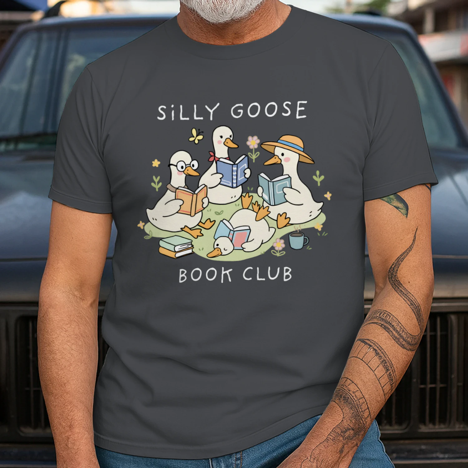 Silly Goose Readers Heavy Cotton Dark Colors T-shirt 1 Side, Funny Book Club Gildan Tee, Readers Club Shirt, Book Lover Gifts