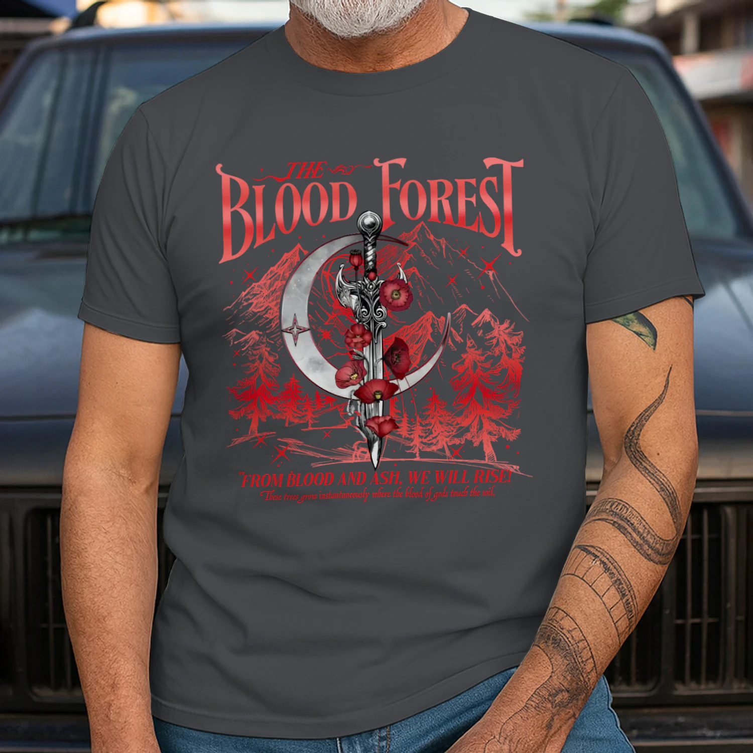 The Blood Forest Heavy Cotton Dark Colors T-shirt 2 Side, From Blood and Ash Gildan Tee, Romantasy Readers Shirt, Book Lover Gifts