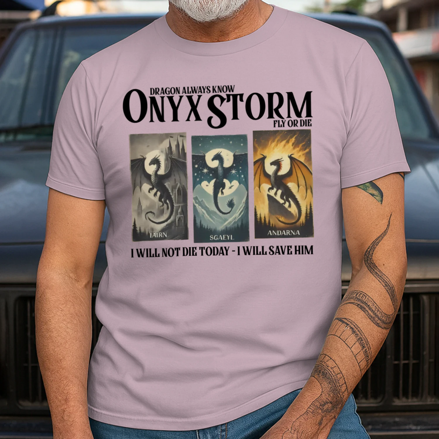 Onyx Storm Heavy Cotton Light Colors T-shirt 1 Side, The Empyrean Series Gildan Tee, Fantasy Romance Book Shirt, Book Lover Gifts