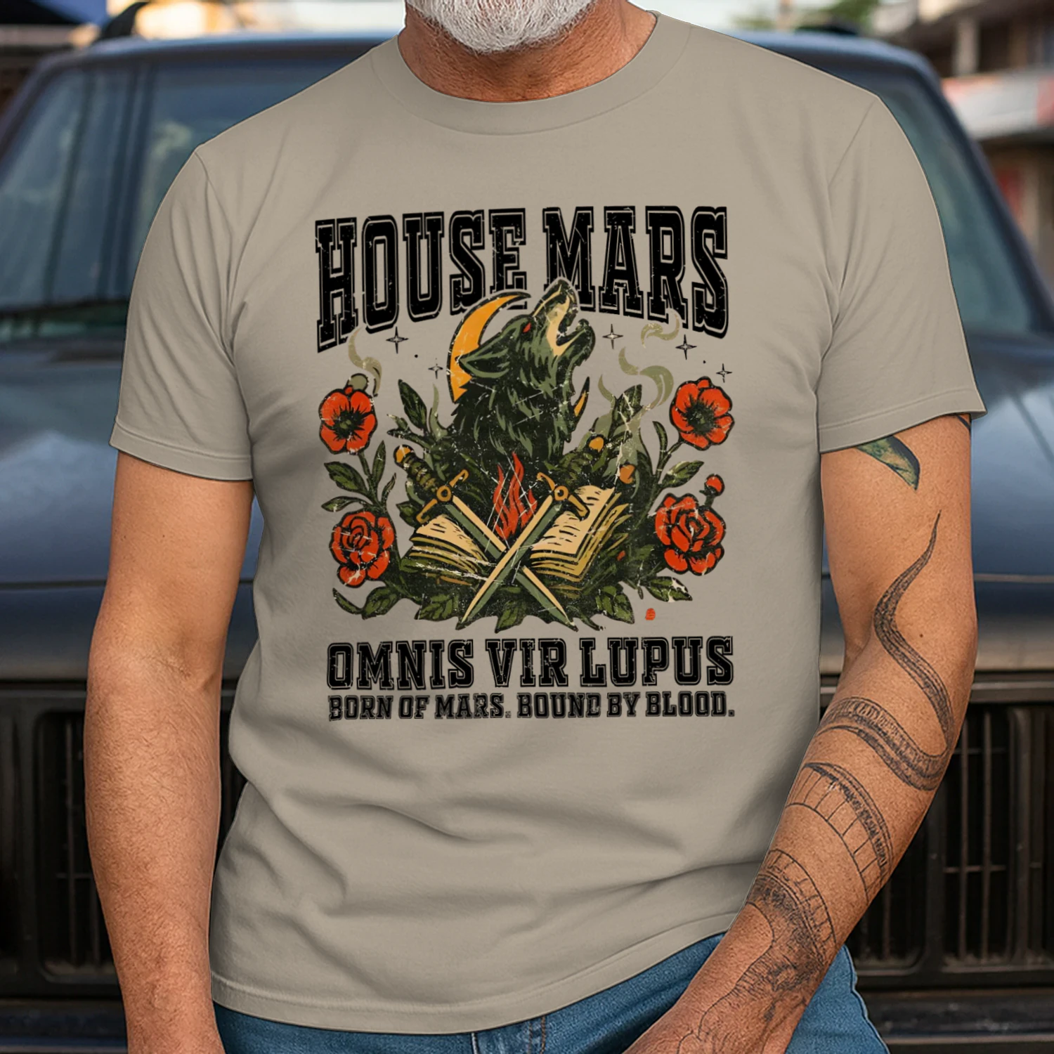 House Mars Heavy Cotton Light Colors T-shirt 1 Side, Red Rising Saga Gildan Tee, Science Fiction Book Shirt, Book Gifts