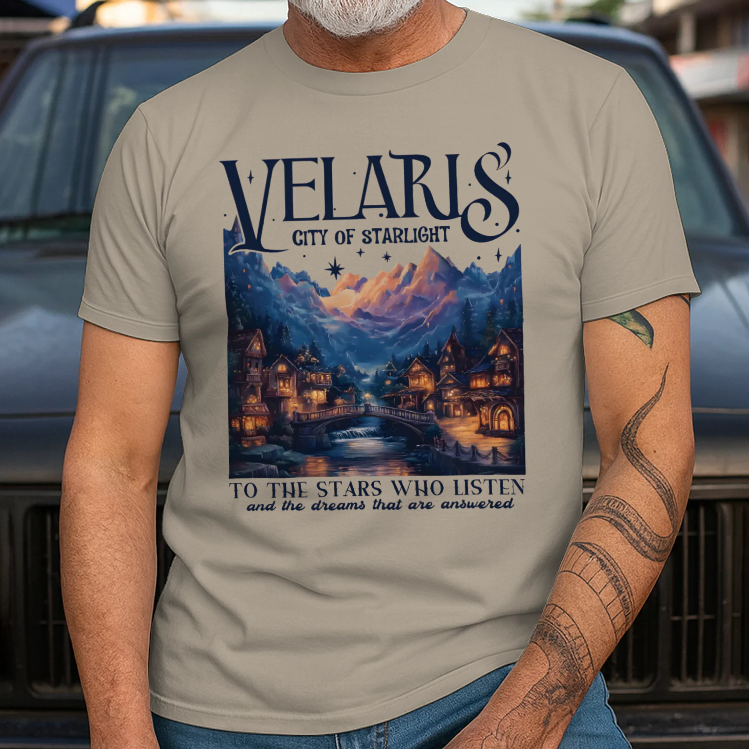 Velaris City Of Starlight Heavy Cotton Light Colors T-shirt 1 Side, Acotar Series Gildan Tee, Fantasy Romance Book Shirt, Book Lover Gifts