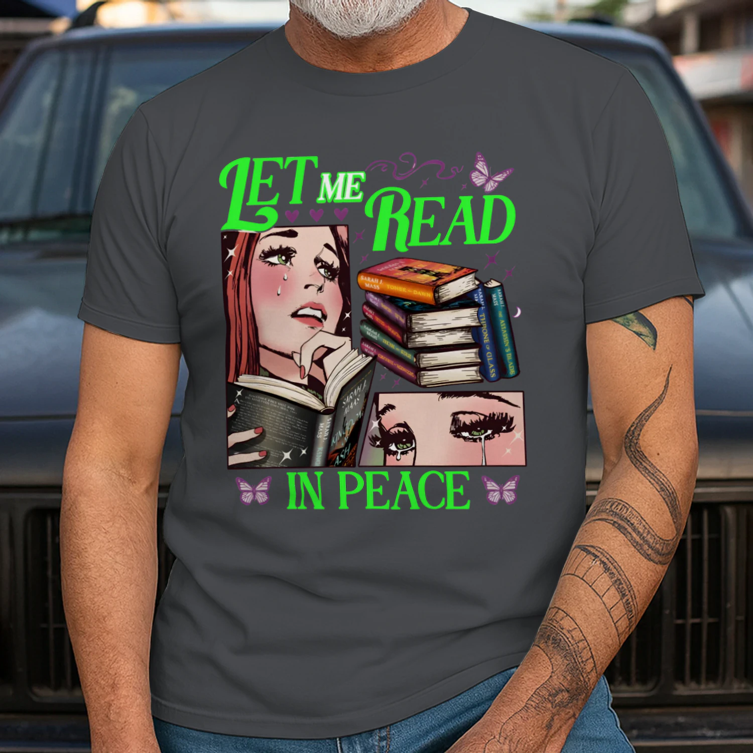 Let Me Read In Piece Heavy Cotton Dark Colors T-shirt 1 Side, Book Club Gildan Tee, Readers Club Shirt, Book Lover Gifts