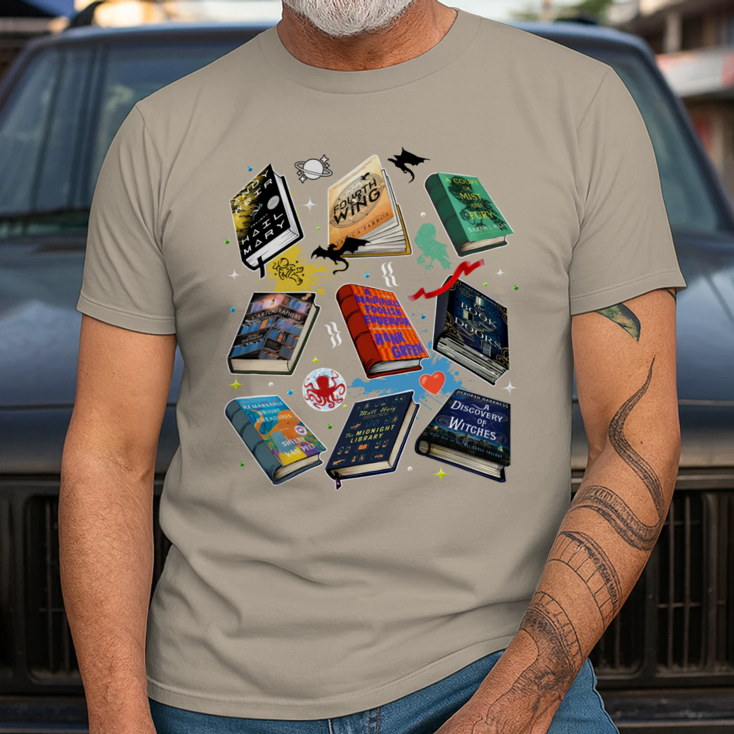 Romantasy Book Heavy Cotton T-shirt 1 Side, Classic Literature Gildan Tee, Young Adult Book Shirt, Book Lover Gifts
