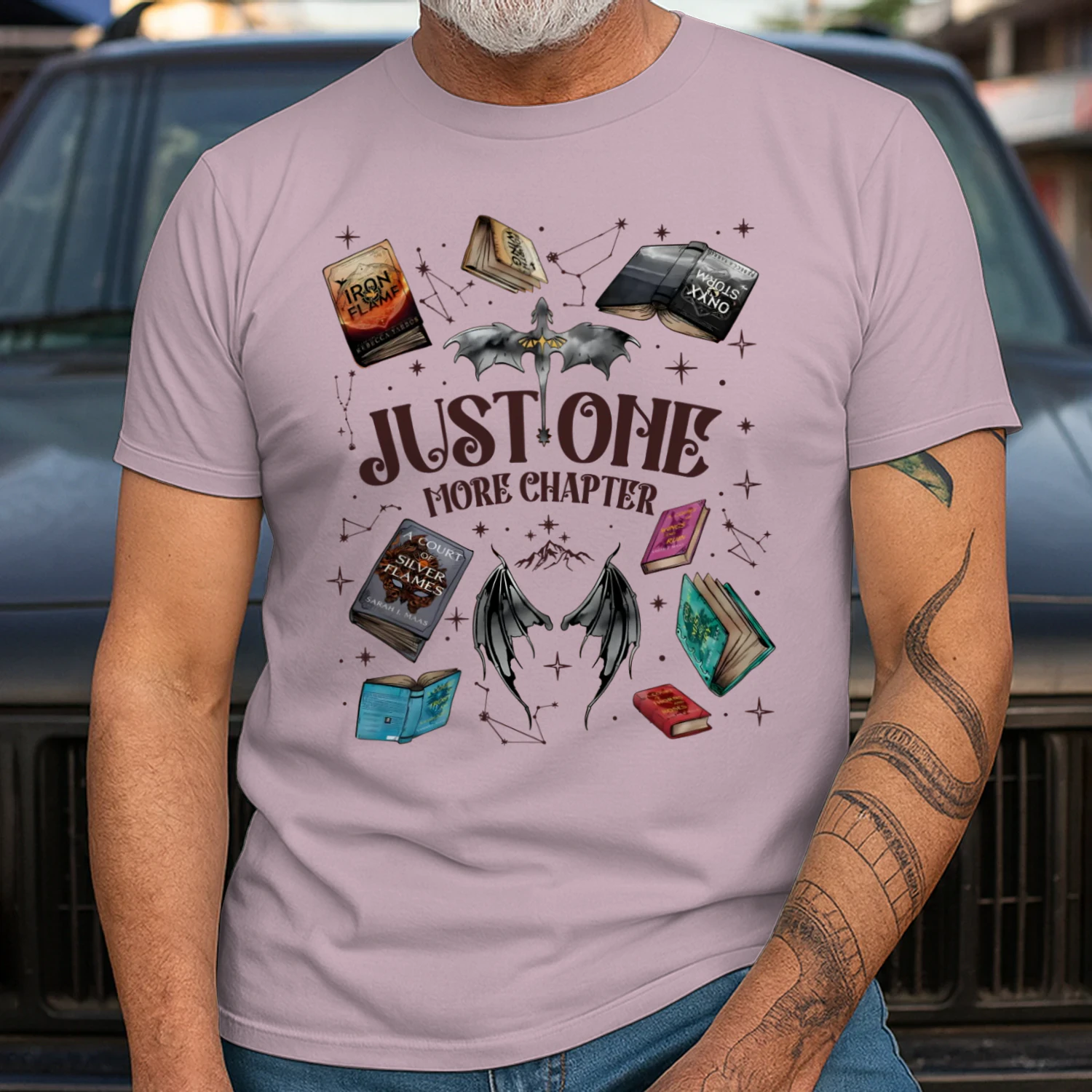 Just One More Chapter Heavy Cotton Light Colors T-shirt 1 Side, Acotar Gildan Tee, Romantasy Shirt, Book Lover Gifts