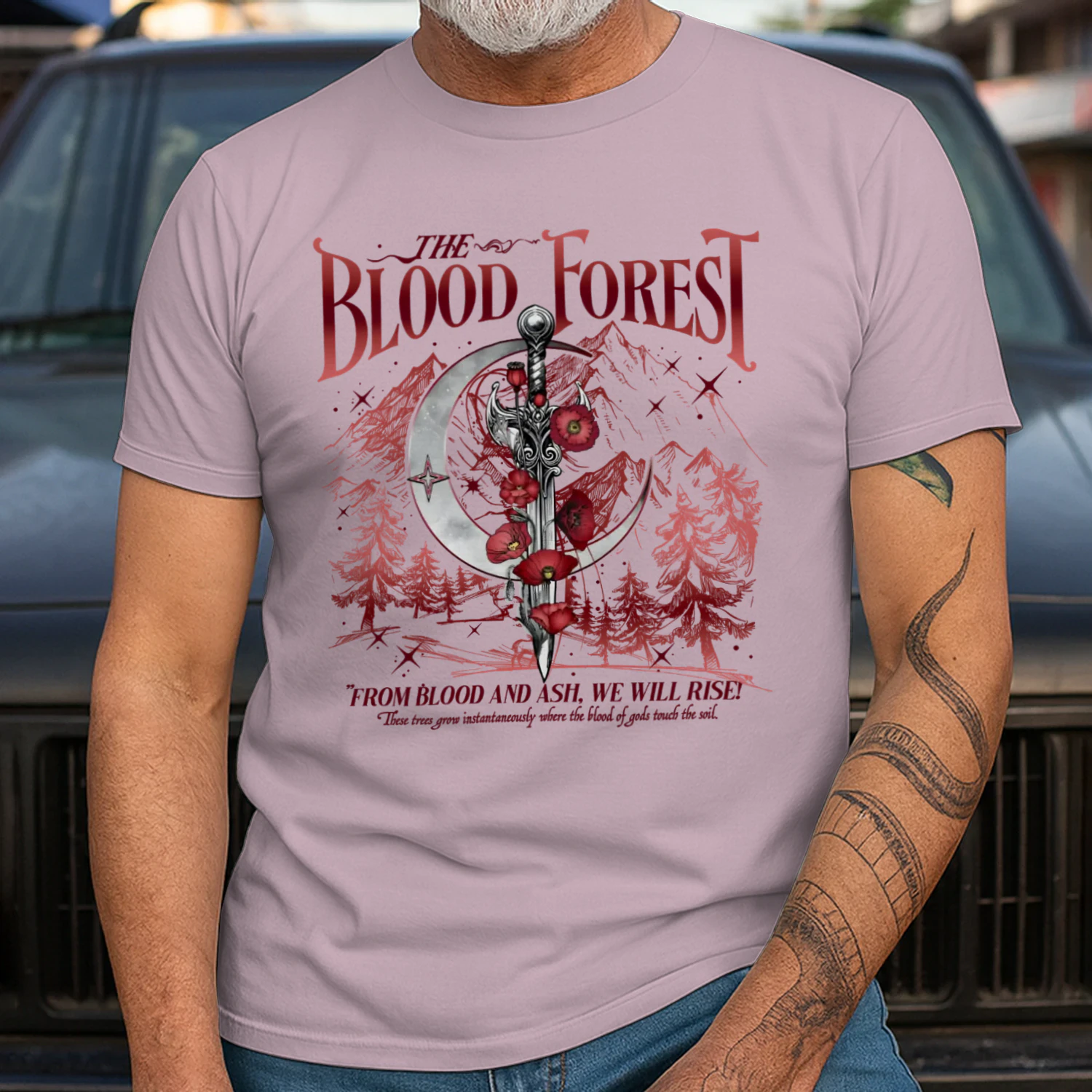The Blood Forest Heavy Cotton Light Colors T-shirt 2 Side, From Blood and Ash Gildan Tee, Romantasy Readers Shirt, Book Lover Gifts