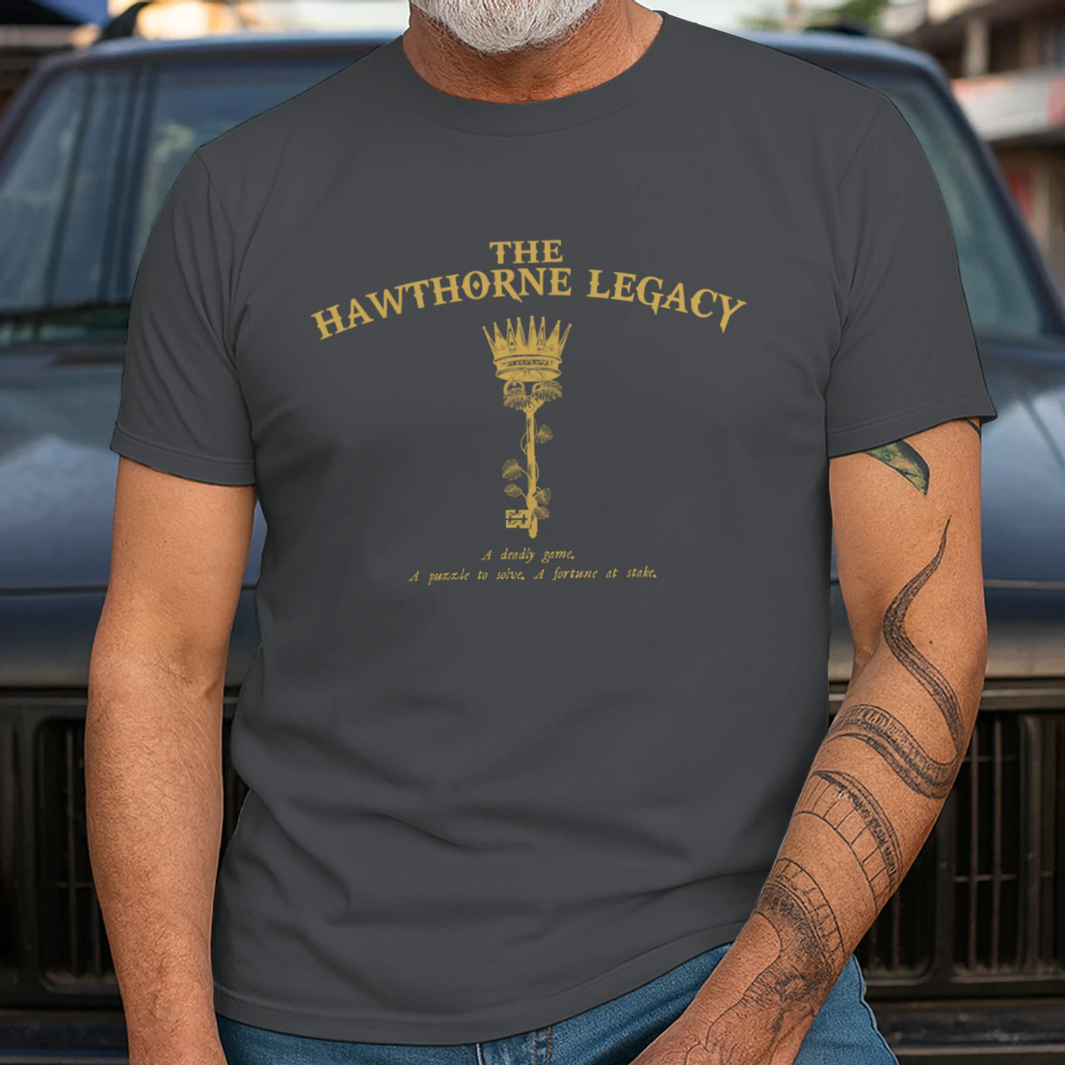 The Hawthorne Legacy Heavy Cotton Dark Colors T-shirt 1 Side, The Inheritance Games Gildan Tee, YA Romance Shirt, Book Lover Gifts