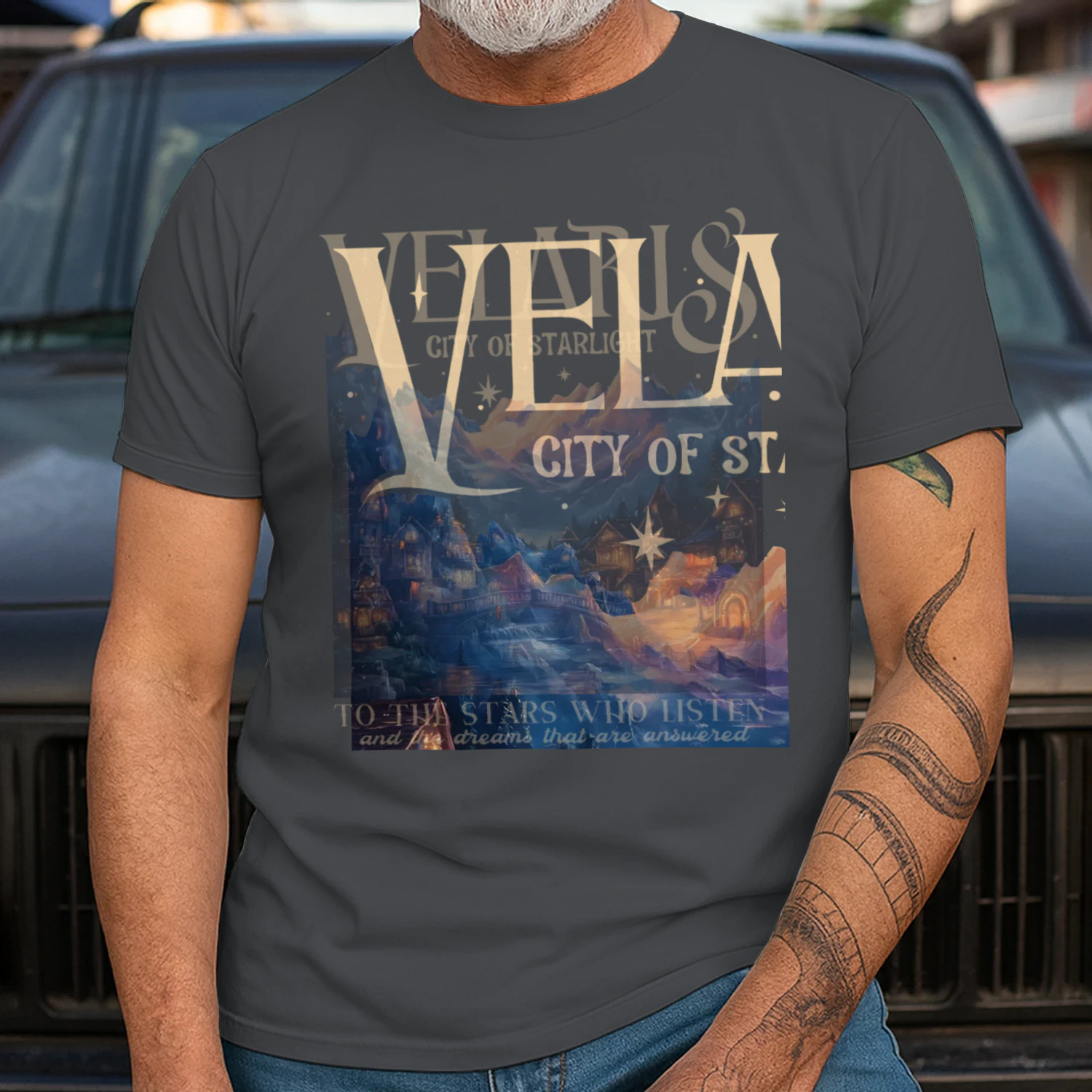 Velaris City Of Starlight Heavy Cotton Dark Colors T-shirt 1 Side, Acotar Series Gildan Tee, Fantasy Romance Book Shirt, Book Lover Gifts