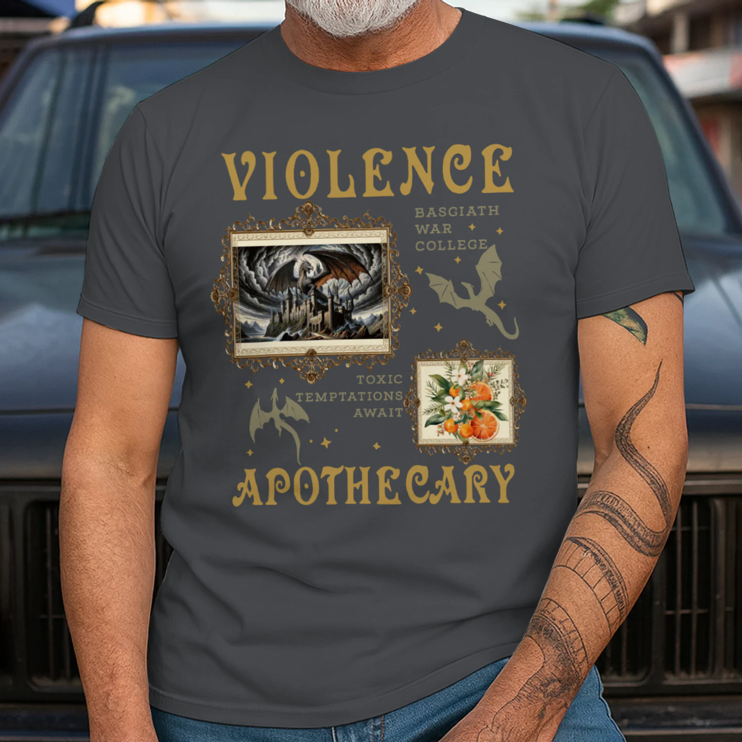 Violence Apothecary Heavy Cotton Dark Colors T-shirt 1 Side, The Apothecary Diaries Gildan Tee, Historical Fiction Book Shirt, Book Lover Gifts