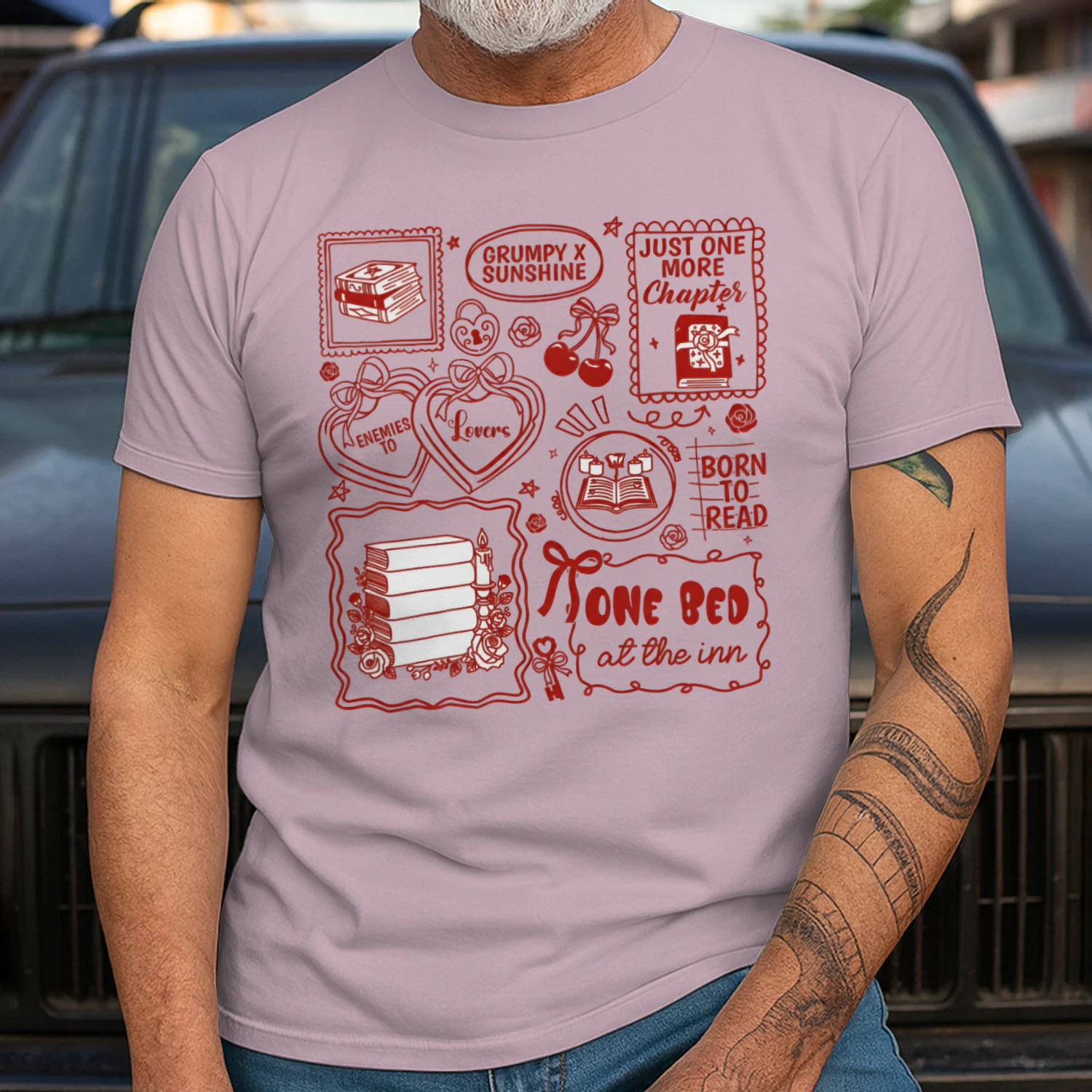 Enemies To Lovers Heavy Cotton Light Colors T-shirt 1 Side, Book Lover Quotes Gildan Tee, Readers Club Shirt, Book Lover Gifts