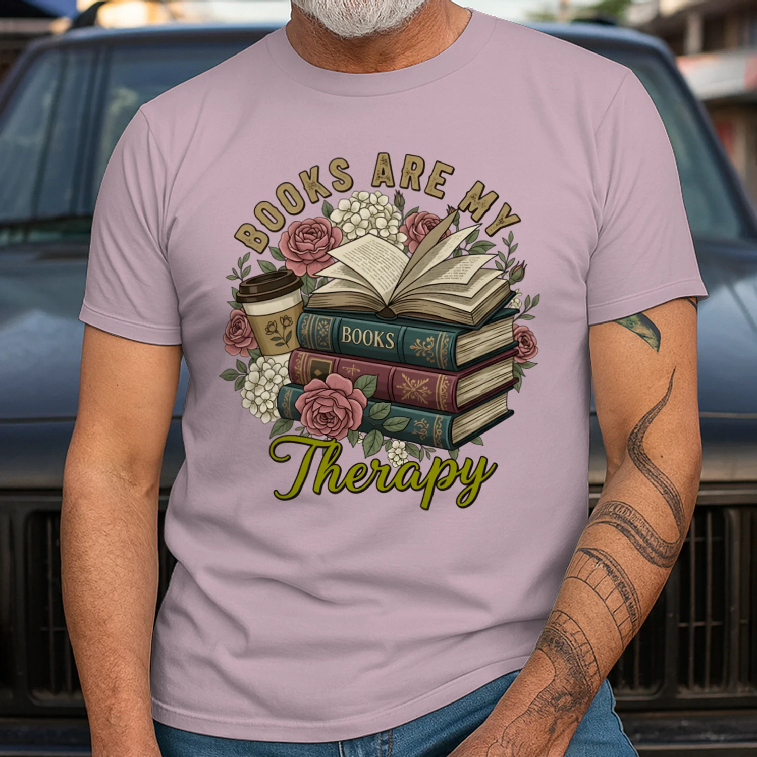 Book Are My Therapy V3 Heavy Cotton Light Colors T-shirt 1 Side, Book Club Gildan Tee, Readers Club Shirt, Book Lover Gifts