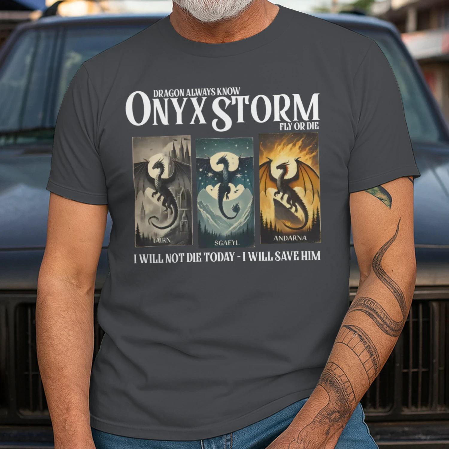 Onyx Storm Heavy Cotton Dark Colors T-shirt 1 Side, The Empyrean Series Gildan Tee, Fantasy Romance Book Shirt, Book Lover Gifts