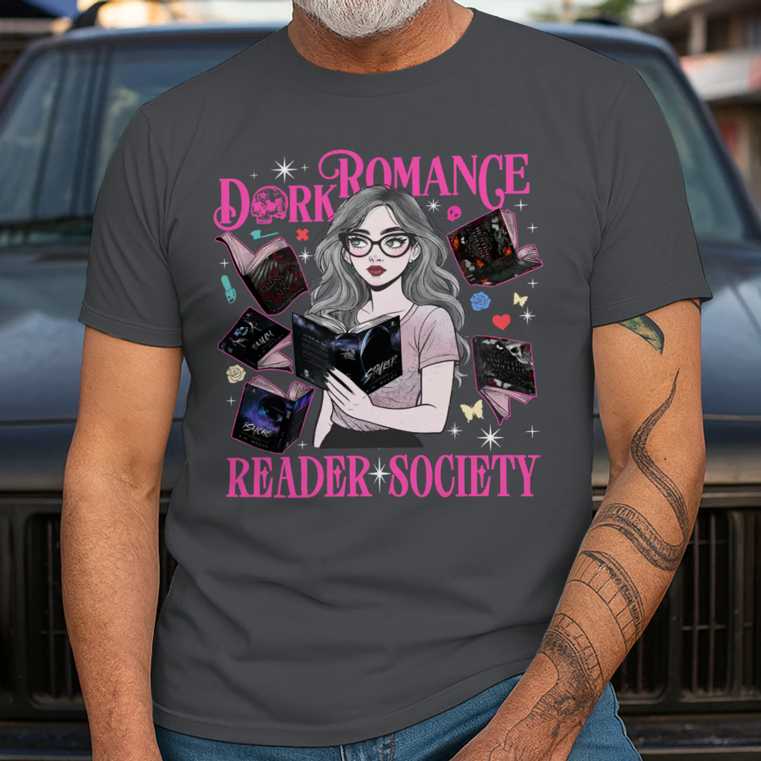 Reader Society Heavy Cotton T-shirt 1 Side, Dark Romance Book Tee, Romantasy Book Shirt, Book Lover Gifts