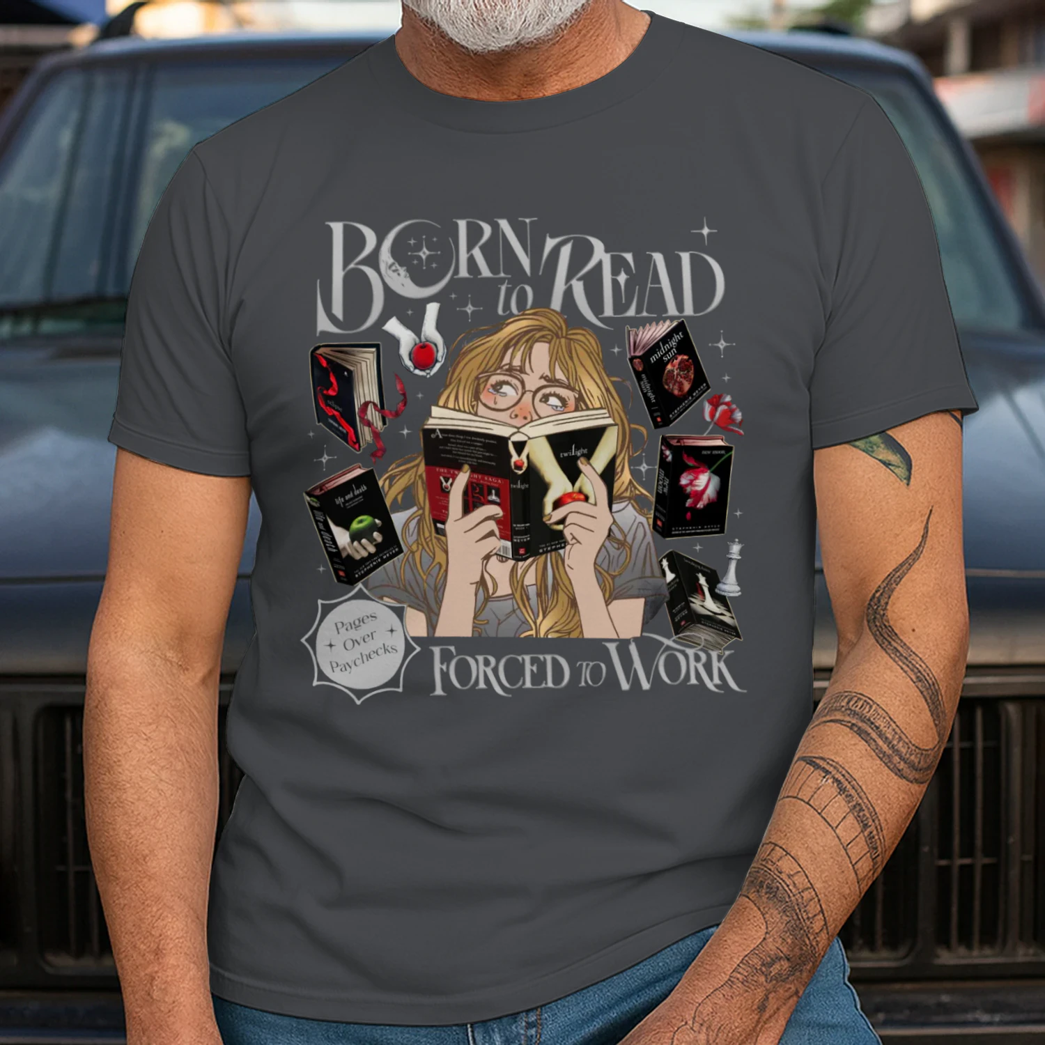 Twilight Series Heavy Cotton Dark Colors T-shirt 2 Side, Young Adult Gildan Tee, Fantasy Romance Book Shirt, Book Lover Gifts
