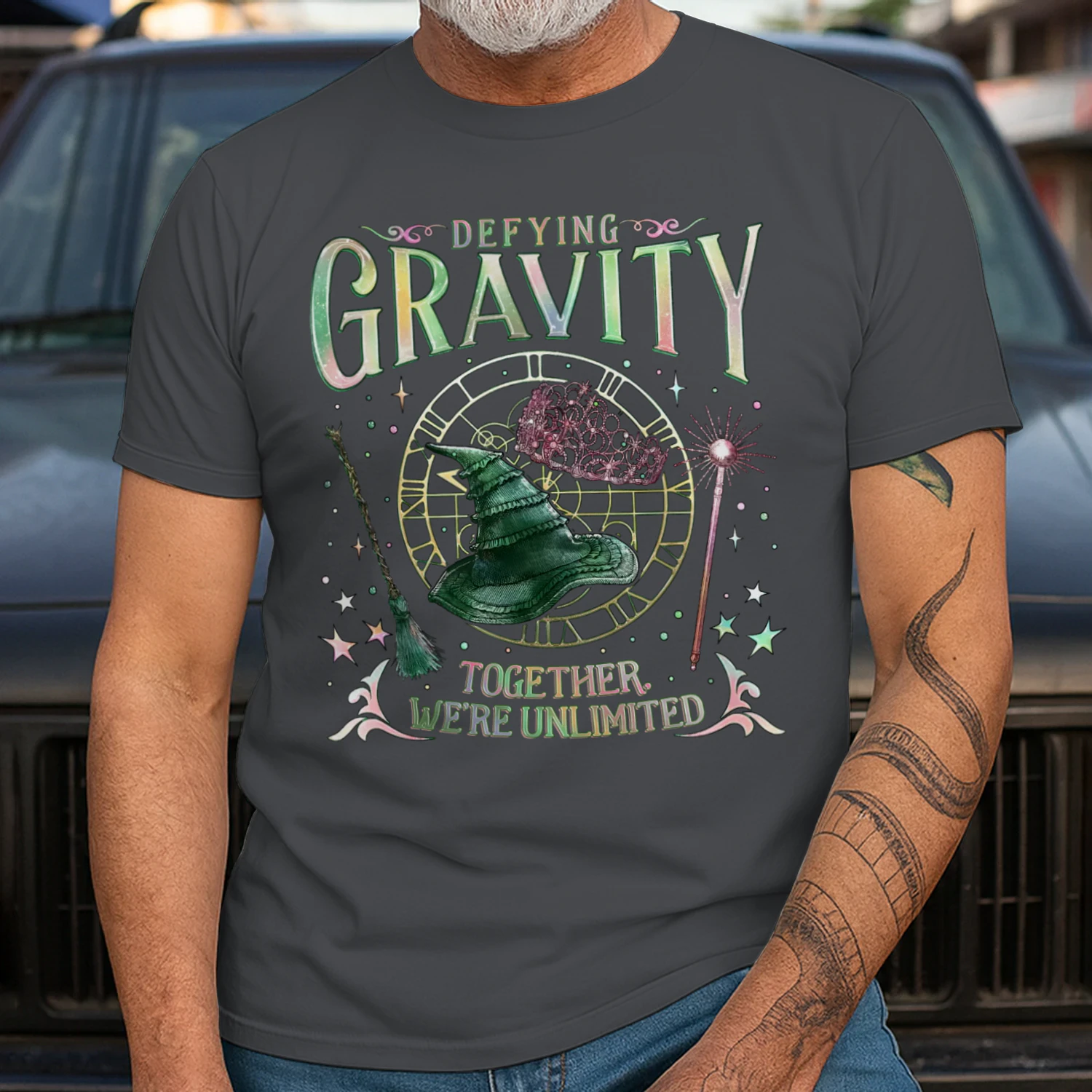 Wicked Witch of the West Heavy Cotton T-shirt 1 Side, Defying Gravity Tee, Political Fantasy Book Shirt, Book Lover Gifts