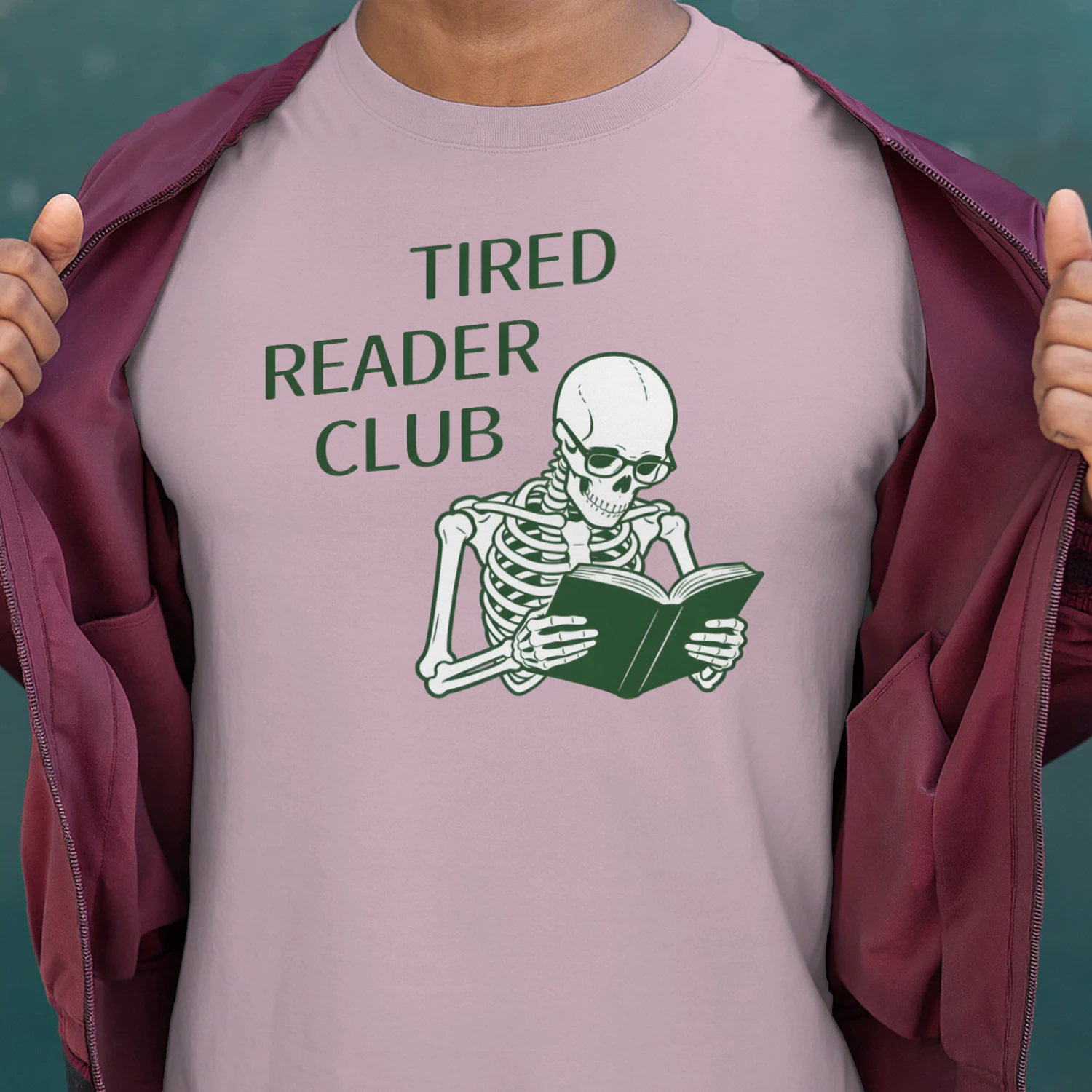 Tired Reader Club Heavy Cotton Light Colors T-shirt 1 Side, Book Club Gildan Tee, Readers Club Shirt, Book Lover Gifts