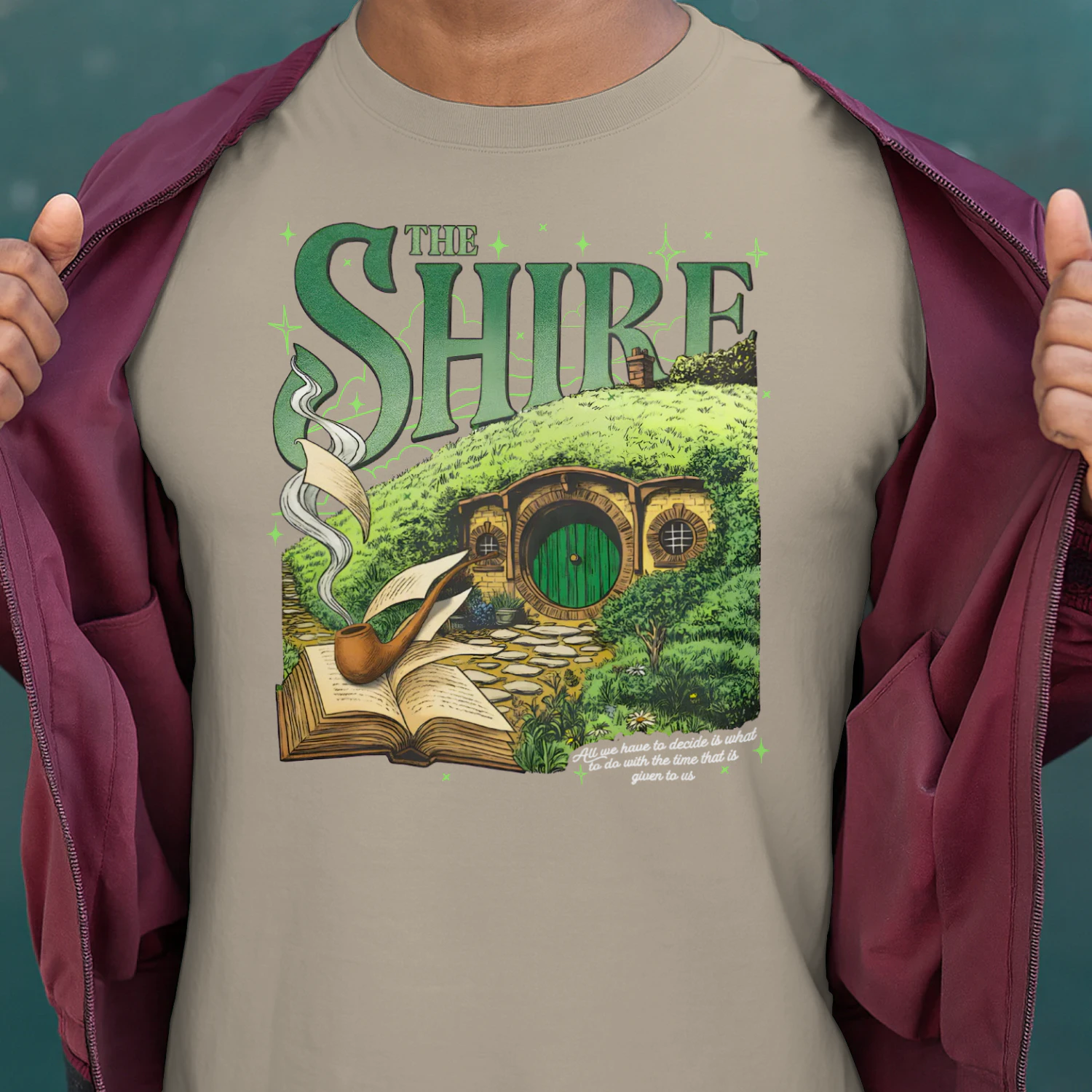 The Shire Heavy Cotton T-shirt 1 Side, The Lord Of The Rings Gildan Tee, Epic Fantasy Book Shirt, Book Lover Gifts