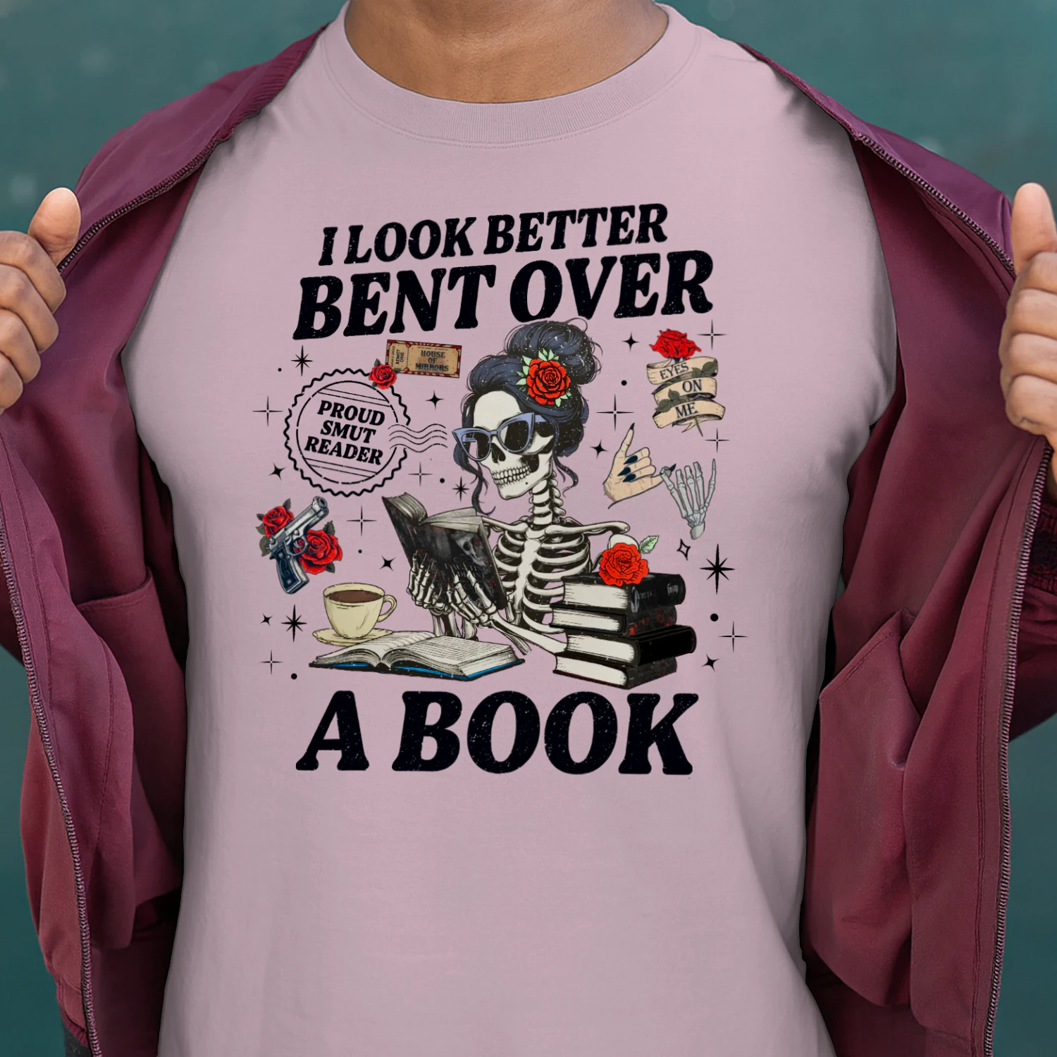 I Look Better Bent Over A Book Heavy Cotton Light Colors T-shirt 1 Side, Haunting Adeline Gildan Tee, Dark Romance Shirt, Book Lover Gifts