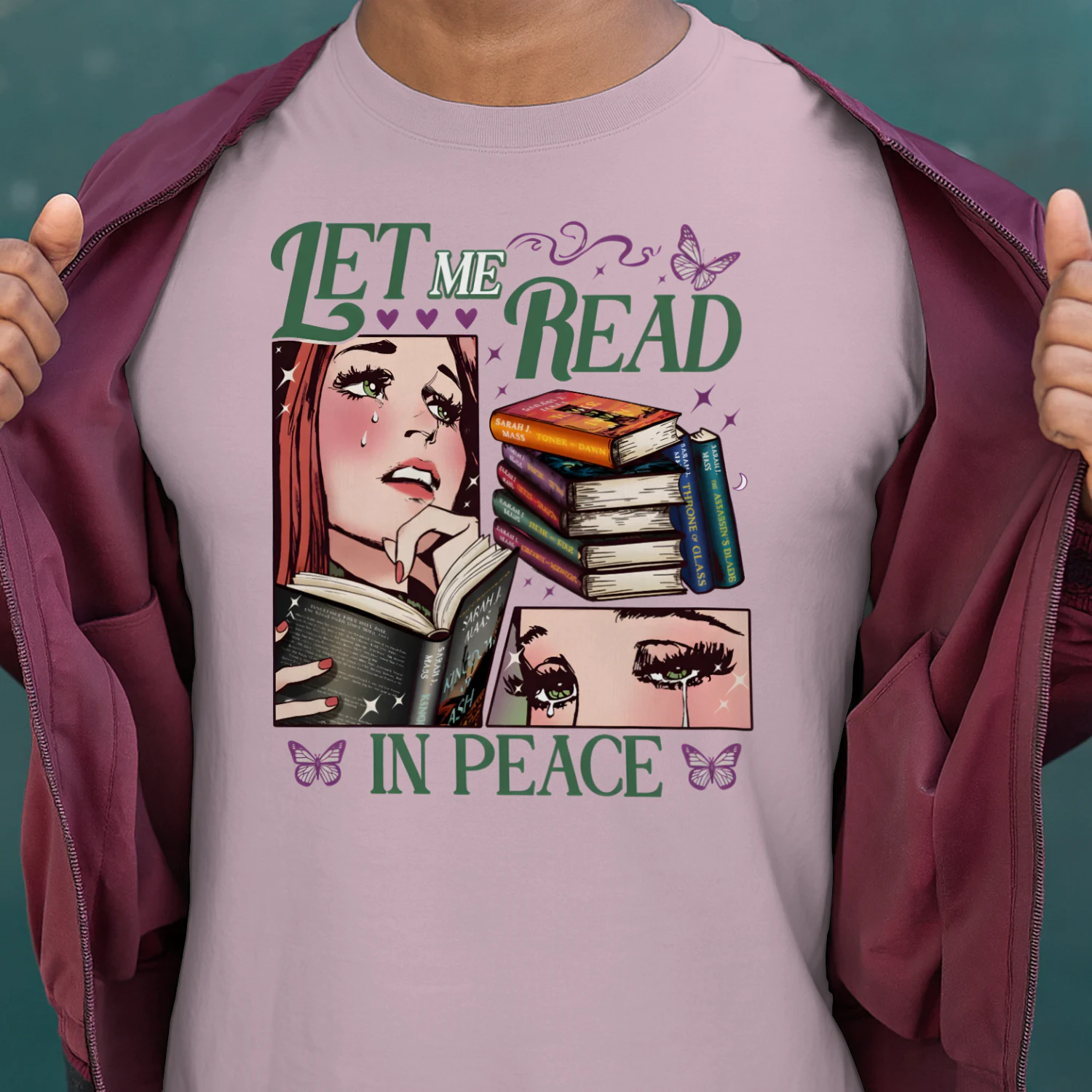 Let Me Read In Piece Heavy Cotton Light Colors T-shirt 1 Side, Book Club Gildan Tee, Readers Club Shirt, Book Lover Gifts