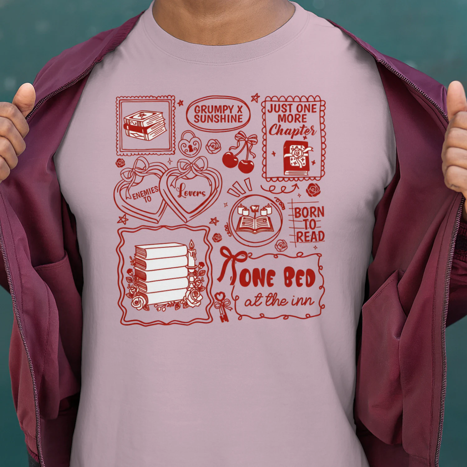 Enemies To Lovers Heavy Cotton Light Colors T-shirt 1 Side, Book Lover Quotes Gildan Tee, Readers Club Shirt, Book Lover Gifts