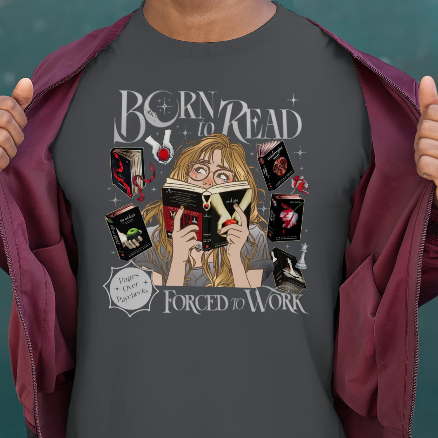 Twilight Series Heavy Cotton Dark Colors T-shirt 2 Side, Young Adult Gildan Tee, Fantasy Romance Book Shirt, Book Lover Gifts